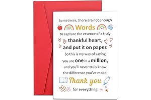 Thoughtful Teacher Appreciation Cards Perfect for End of Year or Last Day of School