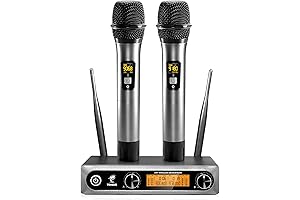 200ft Wireless Microphone System with Metal Dual Microphone by TONOR
