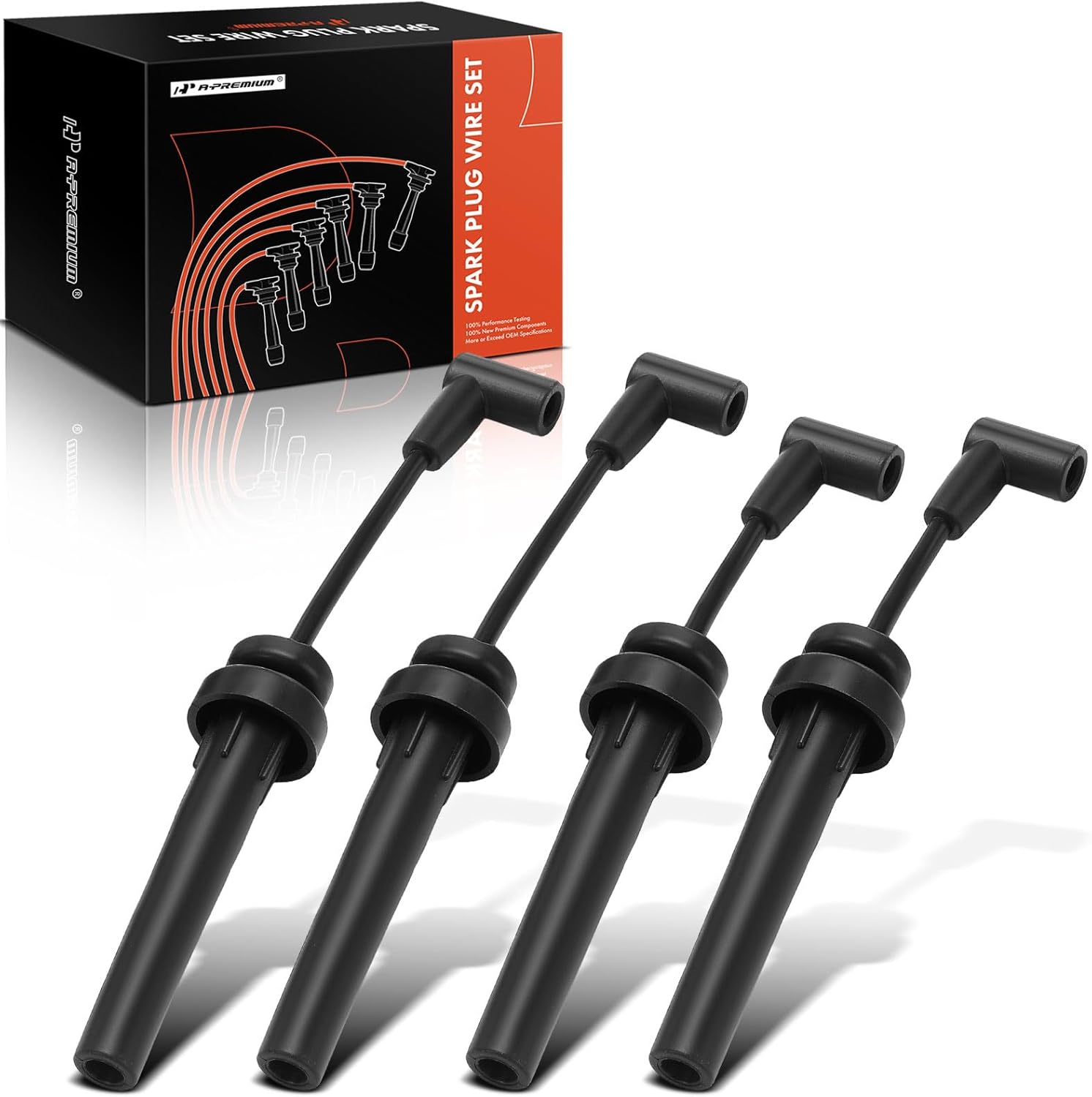 A-Premium 4PCS Spark Plug Wire Set Compatible with Jeep TJ Series Wrangler 2003-2006, KJ Series Liberty 2002-2005, 2.4L, Replace# 56044075AC