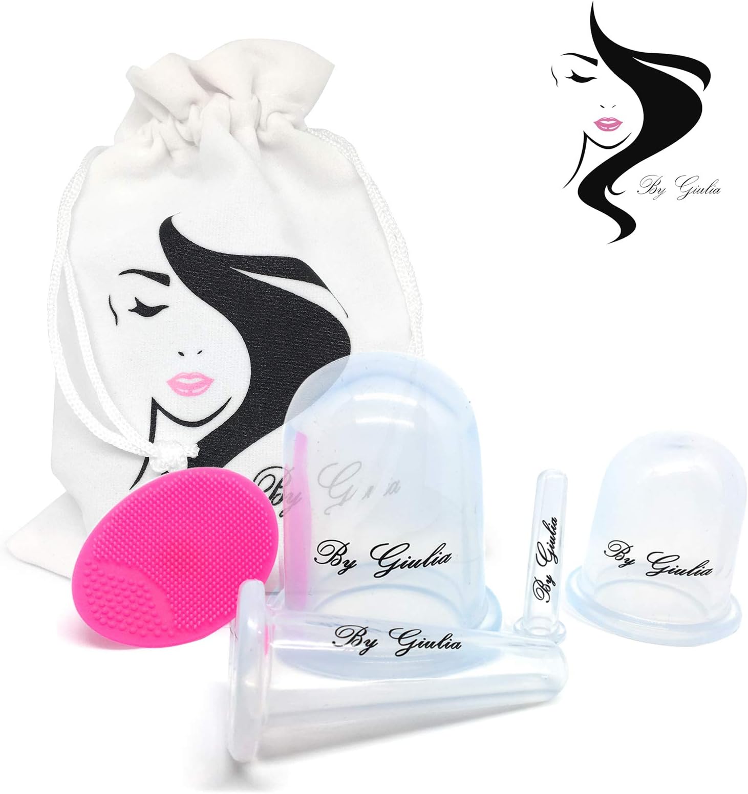 Cup Therapy Set Anti Cellulite Anti-Aging, Silicone Facial Body Massage Suction Cups for Wrinkles Reduction Chinese Acupuncture Myofascial with Facial Cupping Set