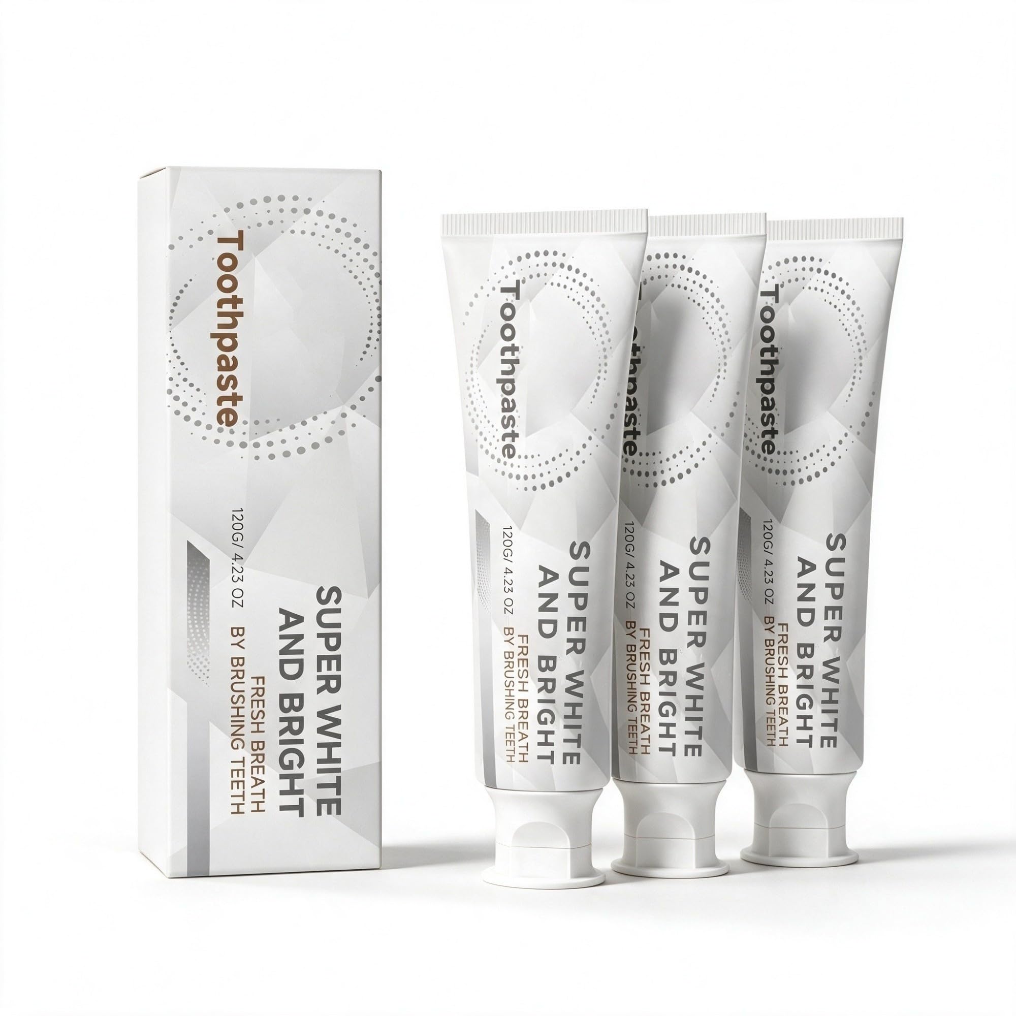 Dentifrice super blanc et brillant, soin doux des taches de surface for les dents jaunes, haleine fraîche à la menthe longue durée, soin buccal quotidien for la maison et les voyages(3pcs)