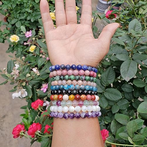 Miniatura 95 de Cuentas de piedra para hacer joyas, piedras preciosas naturales redondas sueltas espaciadoras para pulseras, collares y aretes, Piedra Kit
