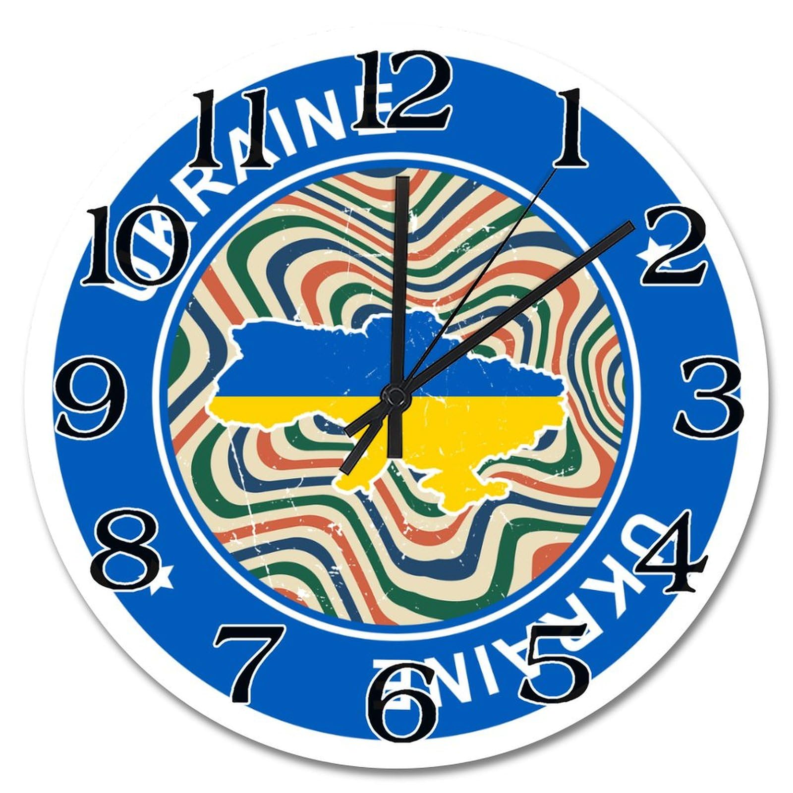 Horloge murale Ukraine rétro colorée, le cadeau souvenir idéal pour vos proches