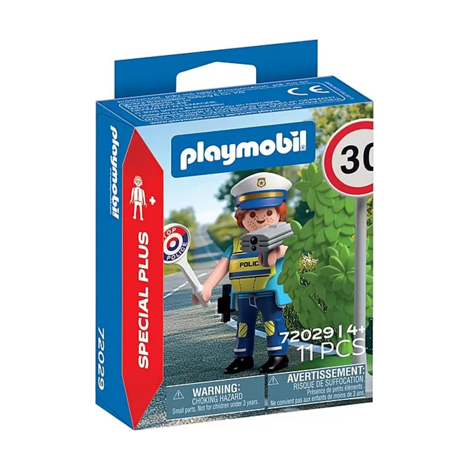 Playmobil Police Officer with Speed Detector – Traffic Safety Playset with Radar Gun, Road Sign & Accessories, Ages 4+