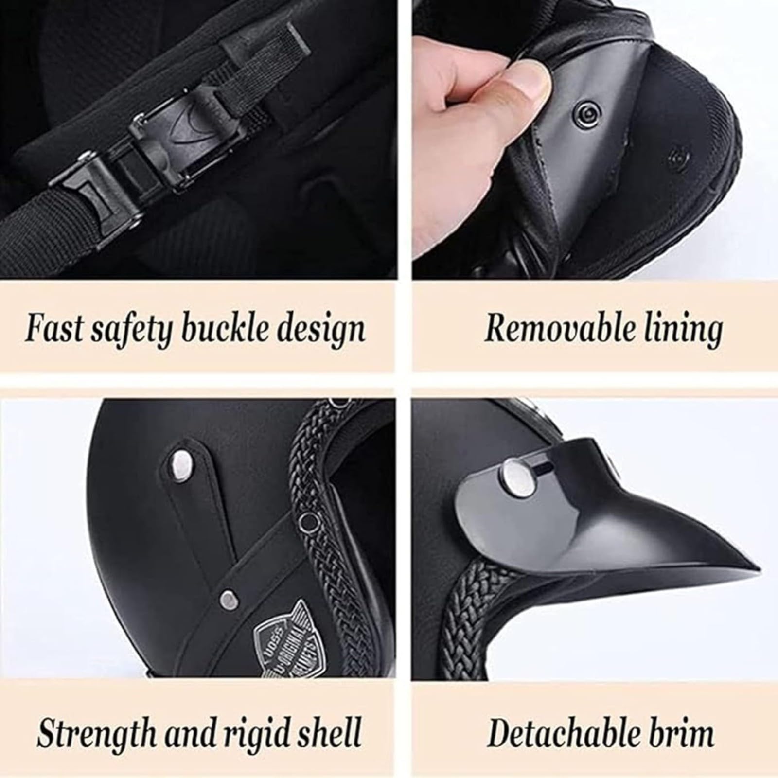 Kask motocyklowy zatwierdzony przez Bluetooth ECE kask pół-kask, skuter, kask motocyklowy, kask motocyklowy, pół skorupy, z gogle, osłona przeciwsłoneczna dla kobiet i mężczyzn