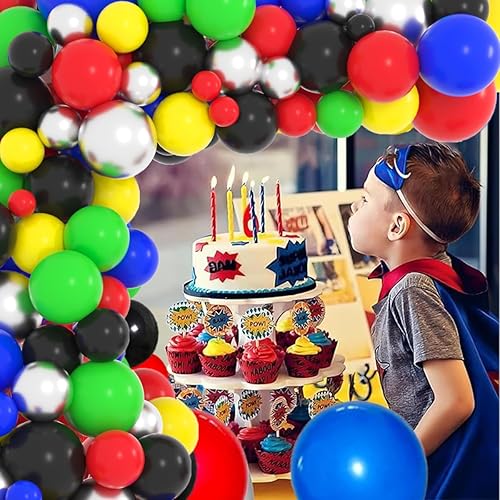 Miniatura 41 de Kit de guirnalda de globos rojos y blancos y plateados: 122 globos rojos y blancos, globos rojos y plateados, globos de graduación para cumpleaños