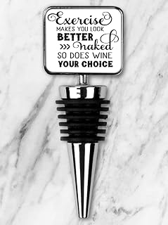 Exercise Makes You Look Better Rectangle Bottle Stopper, Custom Bottle Stopper, Wine Bottle Topper, Novelty Bottle Stopper, Gift For Mum