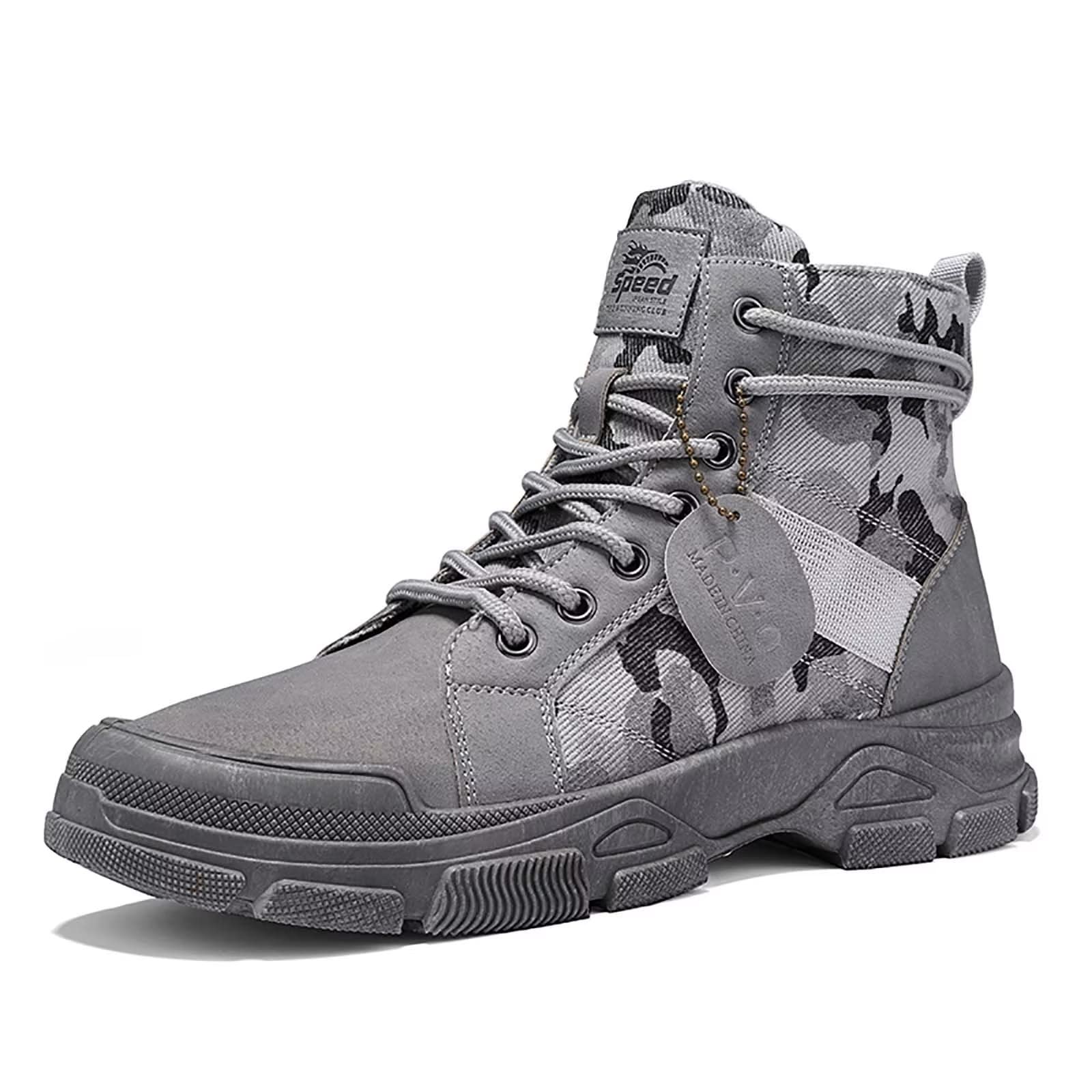 TERBOFINTactical Military Boots for Men Comfort Combat Boots Lightweight  Camouflage High Top Canvas Boots with Soft Out-sole Thicker Heel for Casual