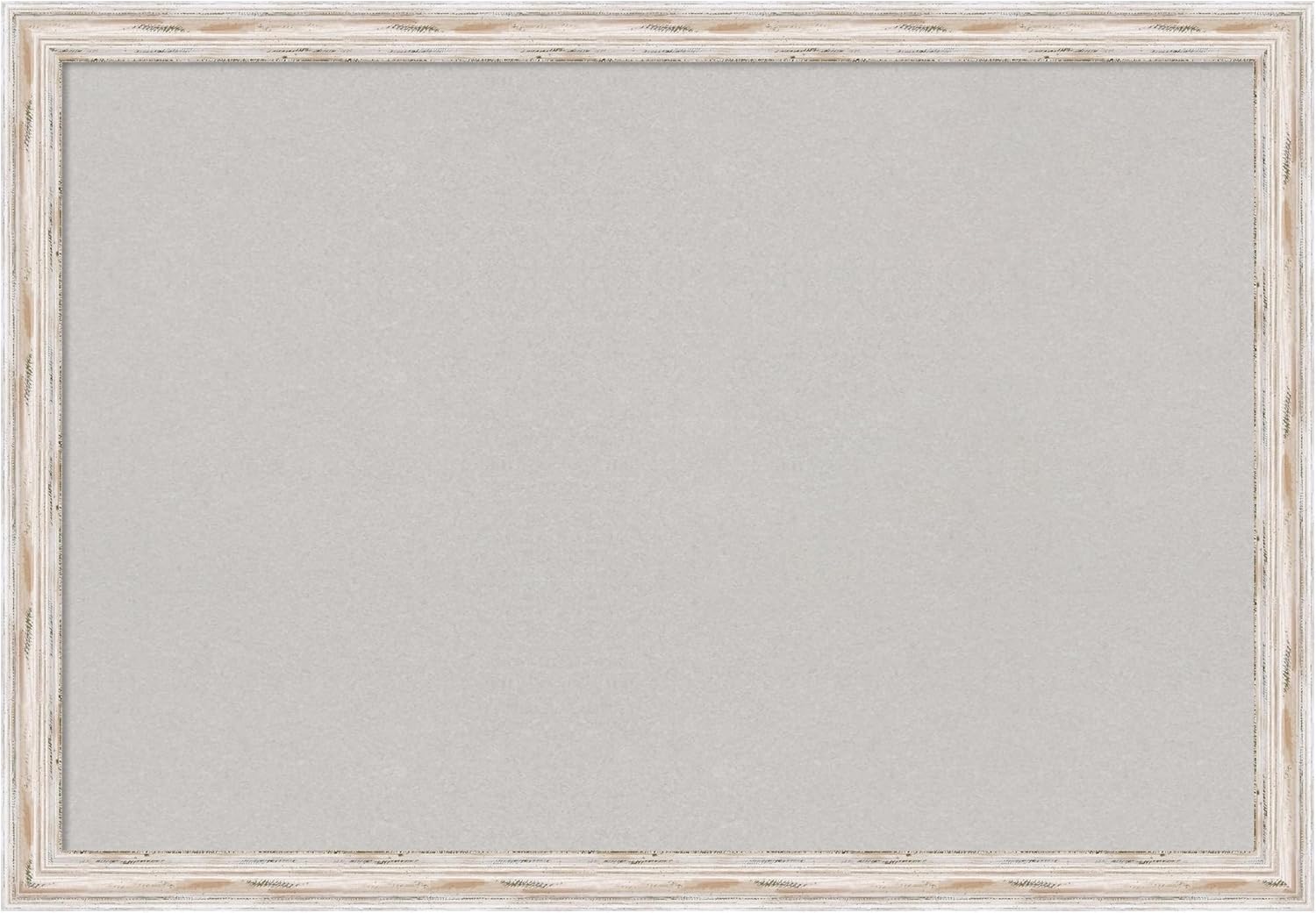 Amanti Art Grey Cork Board for Wall (39 x 27) Bulletin Board with Alexandria White Wash Narrow White Wood Frame, Large Cork Board for Office, Cottage Corkboard for Wall, Pin Board from WI, USA