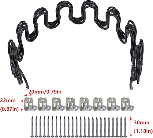 Miniatura 3 de Antrader Kit de reparación de resortes de sofá de 16 pulgadas, paquete de 4 clips de resorte para tapicería para reparación de muebles, incluye