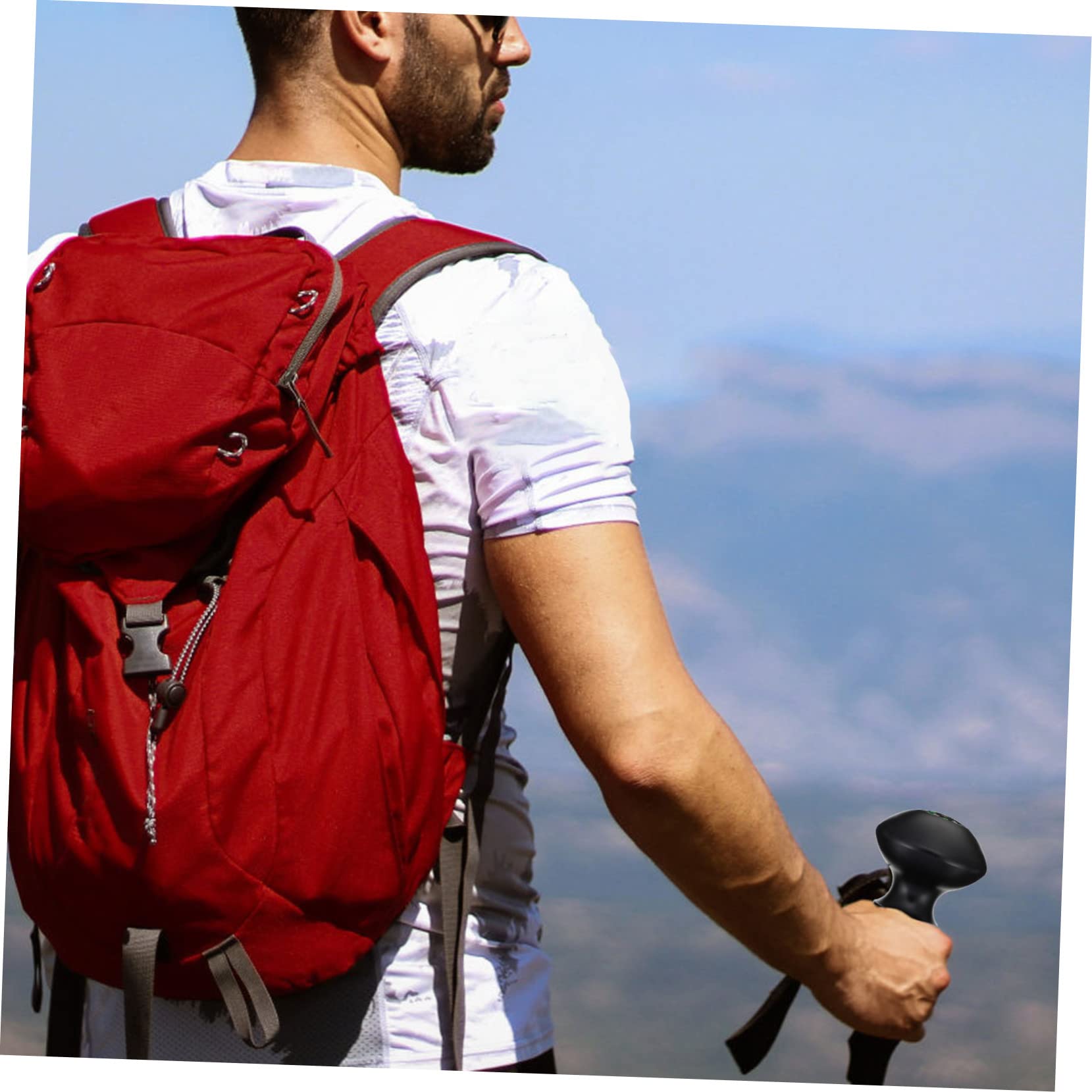 Yardwe Manejar con Brújula Bastones De Senderismo Plegables Brújula Marina para Trekking Brújula De Supervivencia Accesorio De Senderismo Transportador Aluminio Black