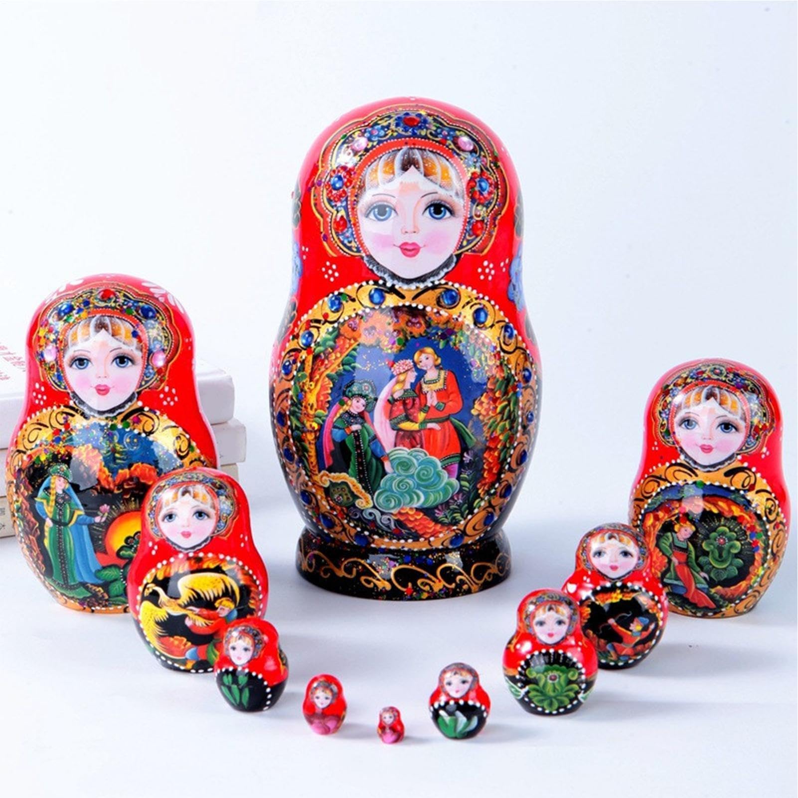 Poupées Russes Set Traditionnel De Poupées Russes Gigognes En Bois À