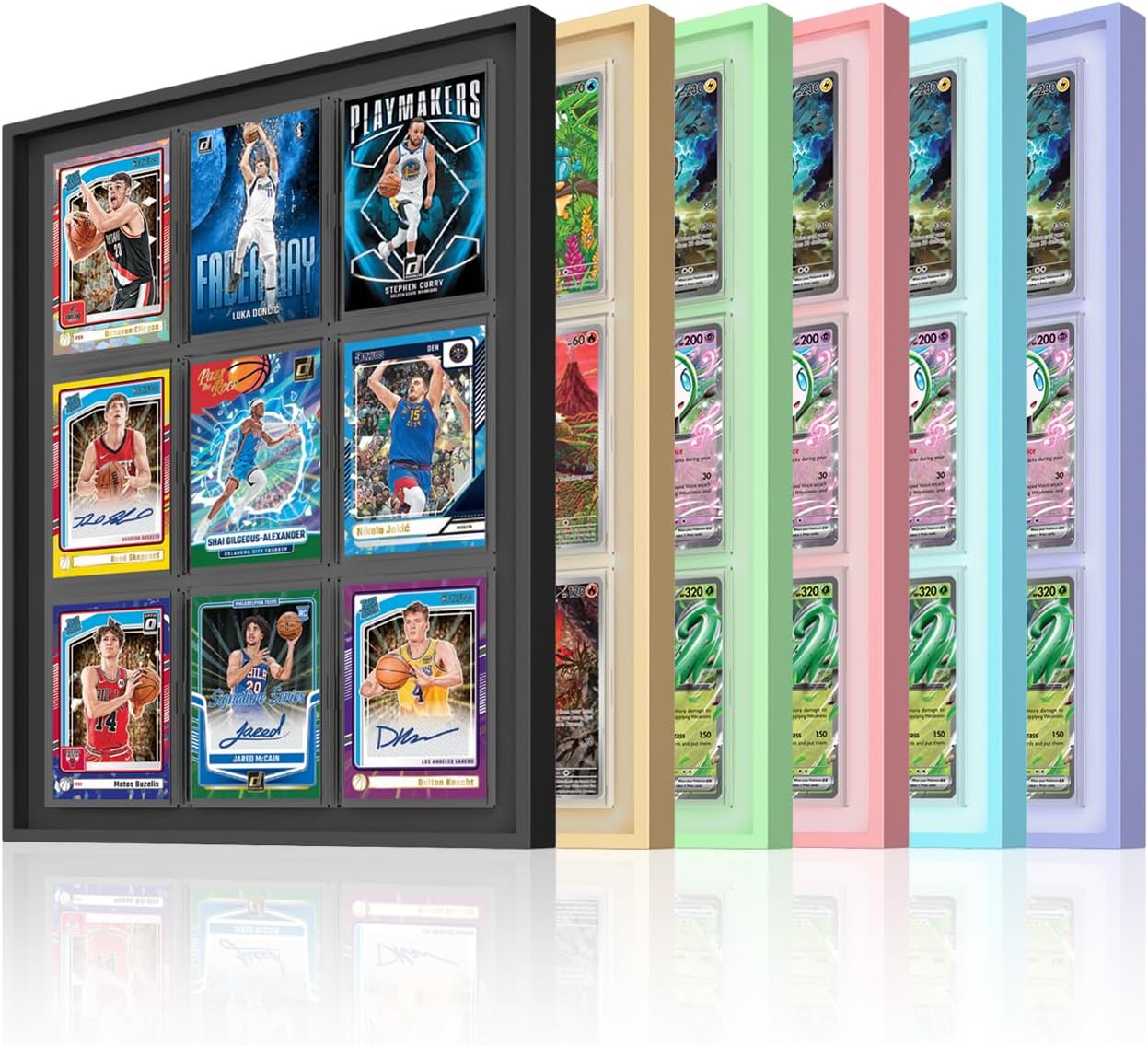 Deep Space Black 9-Card Display Case, Seamless Aluminum Frame with Tempered Glass for Graded Cards, Baseball Football Sports Card & TCG, Wall Mount Trading Card Frame, Includes 9 Shell Holders - Image 9