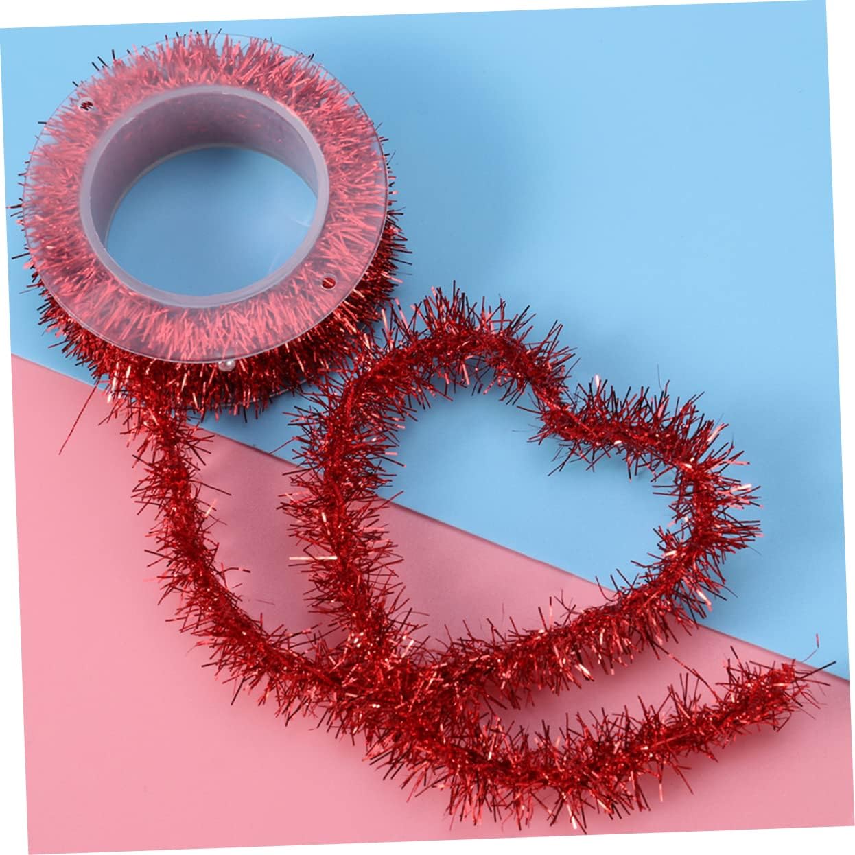 Ipetboom 4Pcs Christmas Thin Tinsel Garlands Metallic Curling Ribbon Party Decoration Gold Red Green Silver for DIY Tree and Holiday Decor
