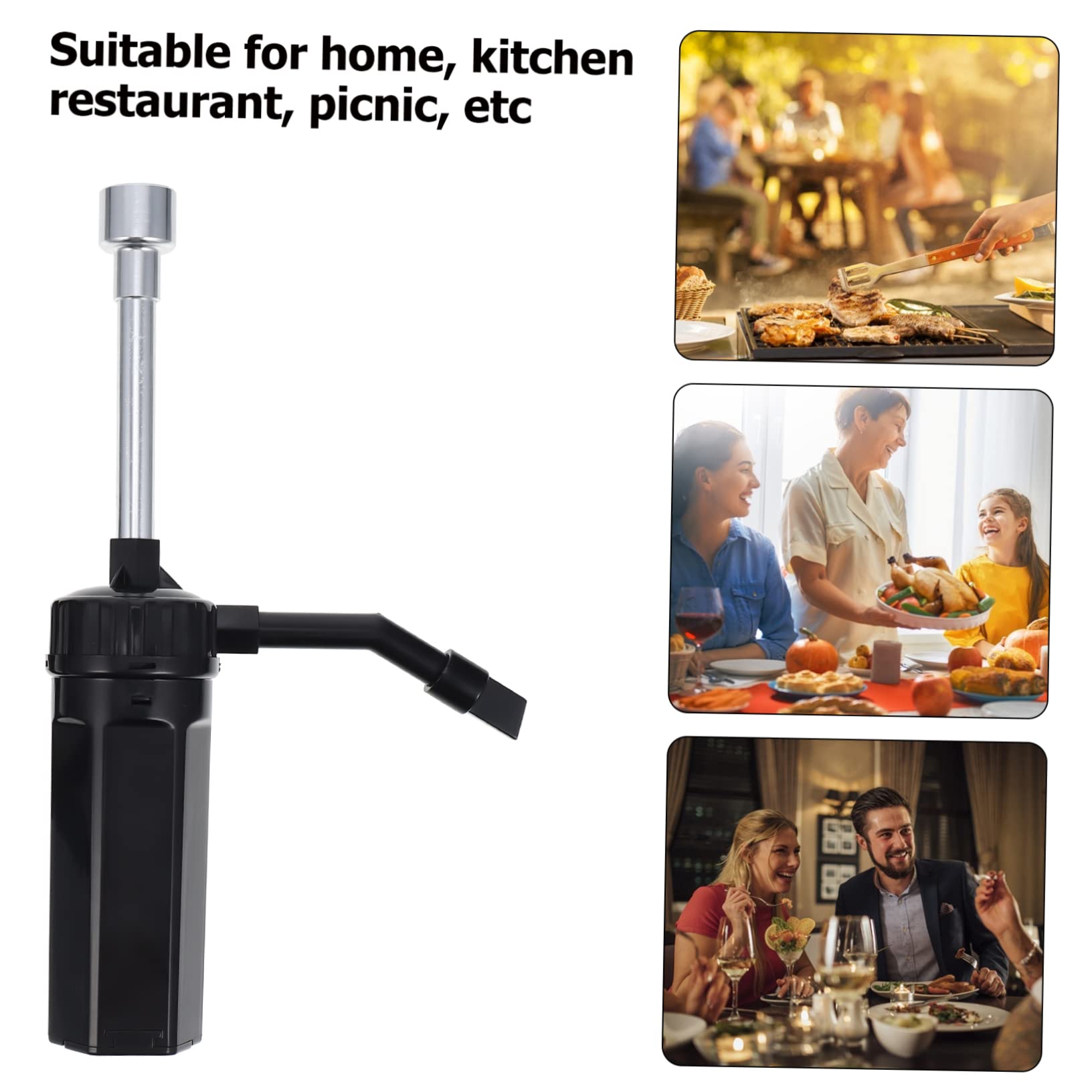 ibasenice Affumicatore Acciaio a Portatile, Riutilizzabile, Leggero, in Inox Plastica Batteria, Alimenti, per Cucina e Picnic