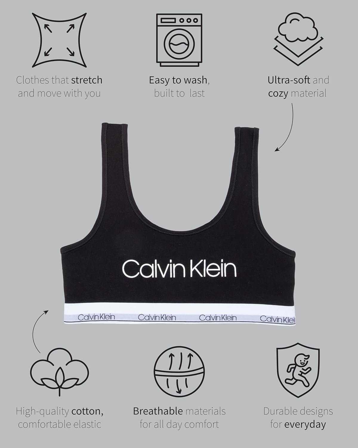 Calvin Klein Kids Girls' Modern Cotton Bralette 4-Pack - Image 2
