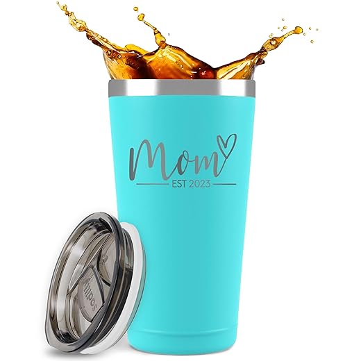 New Mom Gifts for Women - Mom Est. 2023 - Sentimental Gifts for Mom - First Mothers Day Gifts Ideas - New Mom Gifts for Women After Birth - Pregnancy Gifts for First Time Moms - Mom Tumbler Mint 16 oz