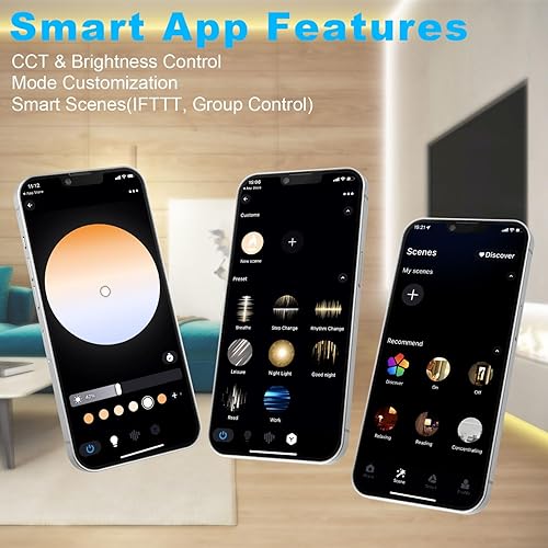 Miniatura 6 de TENDIST Tira de luces LED blancas de 65.6 pies de 3000 K-6500 K, compatible con Alexa, luz blanca fría y cálida regulable, aplicación de 24 V, luz