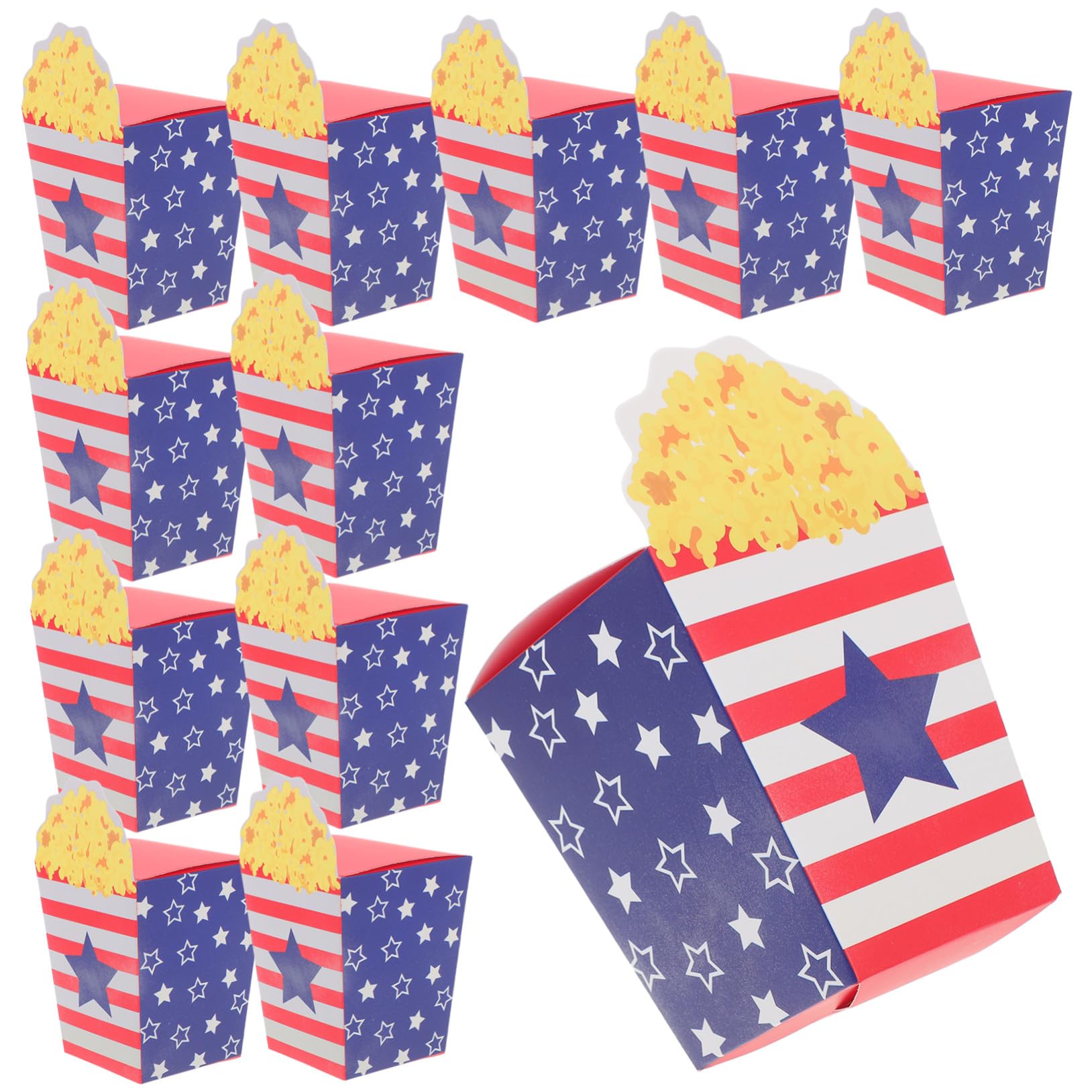 VICASKY 150 Stck. Teiliges Popcorn Boxen aus Papier Independence Day Design Faltbare Candy Container Bunte Party Popcorn Behälter für Snacks und Süßigkeiten