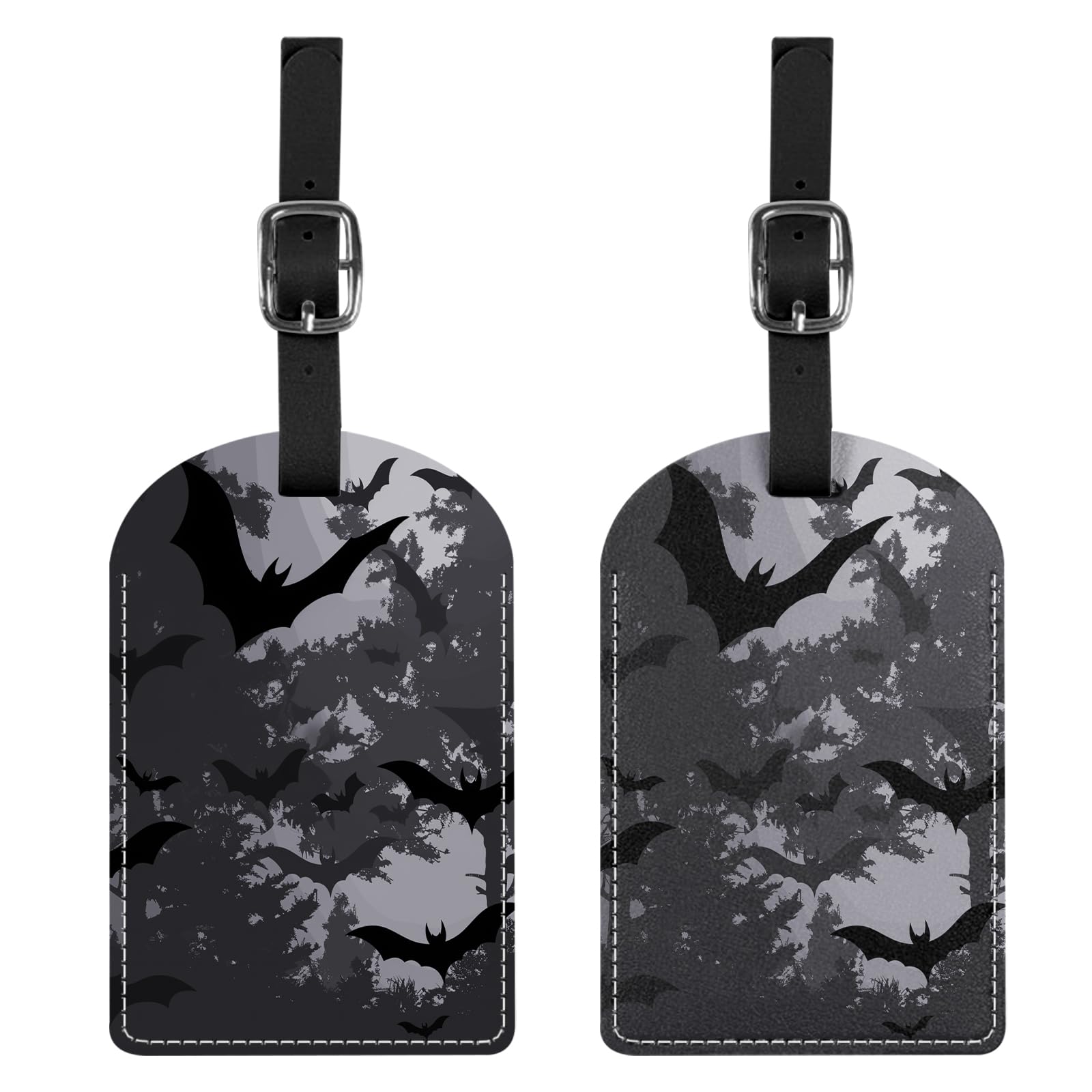 Cabreche 2 Pack Luggage Tag Suitcase Tags PU Leather Identifiers Privacy Cover Luggage Tags Aesthetic Cute Travel Bag Labels and Address Card for