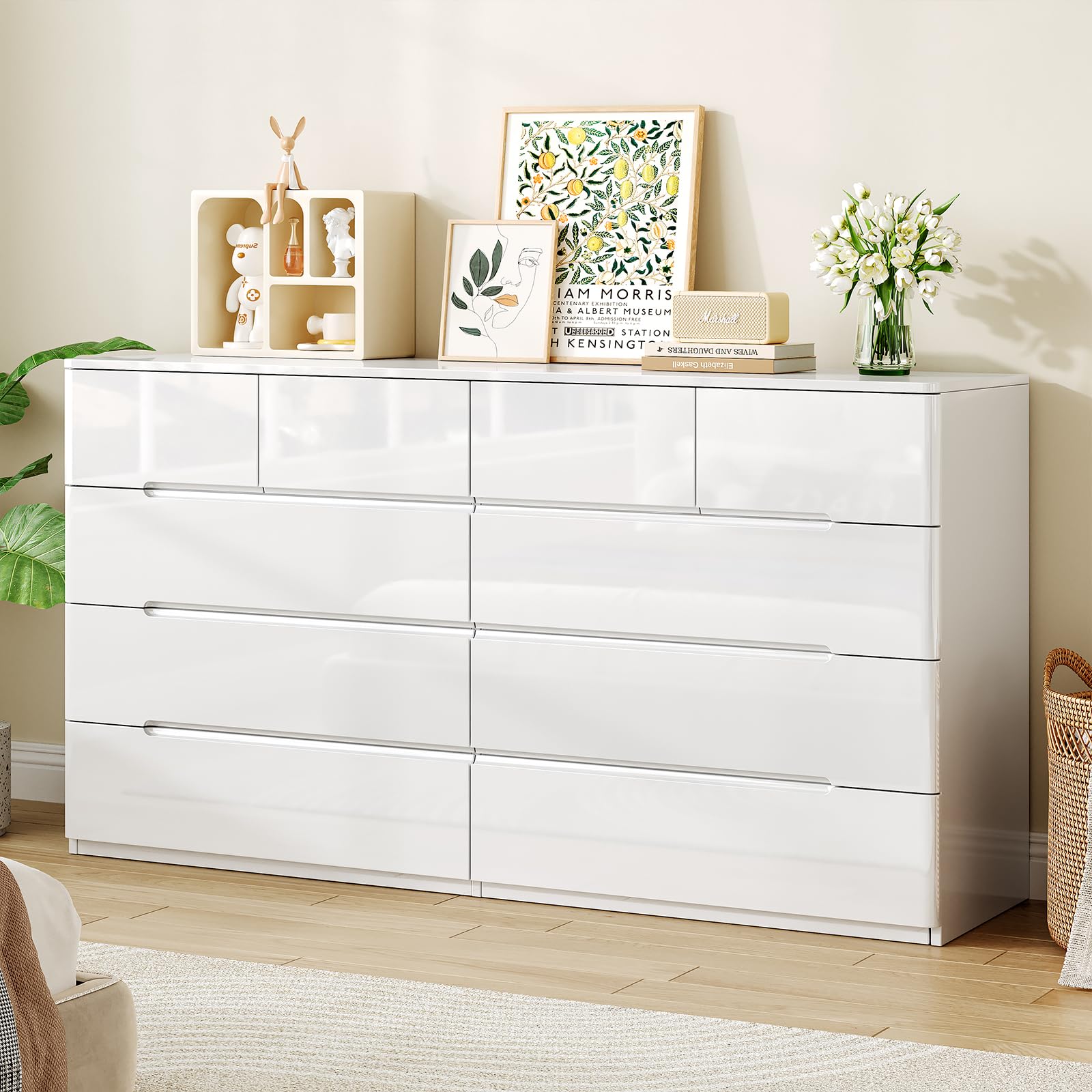 drawer白トップス2 Amazon.com: ZORPLIX 10 Drawer White Dresser for Bedroom, 55