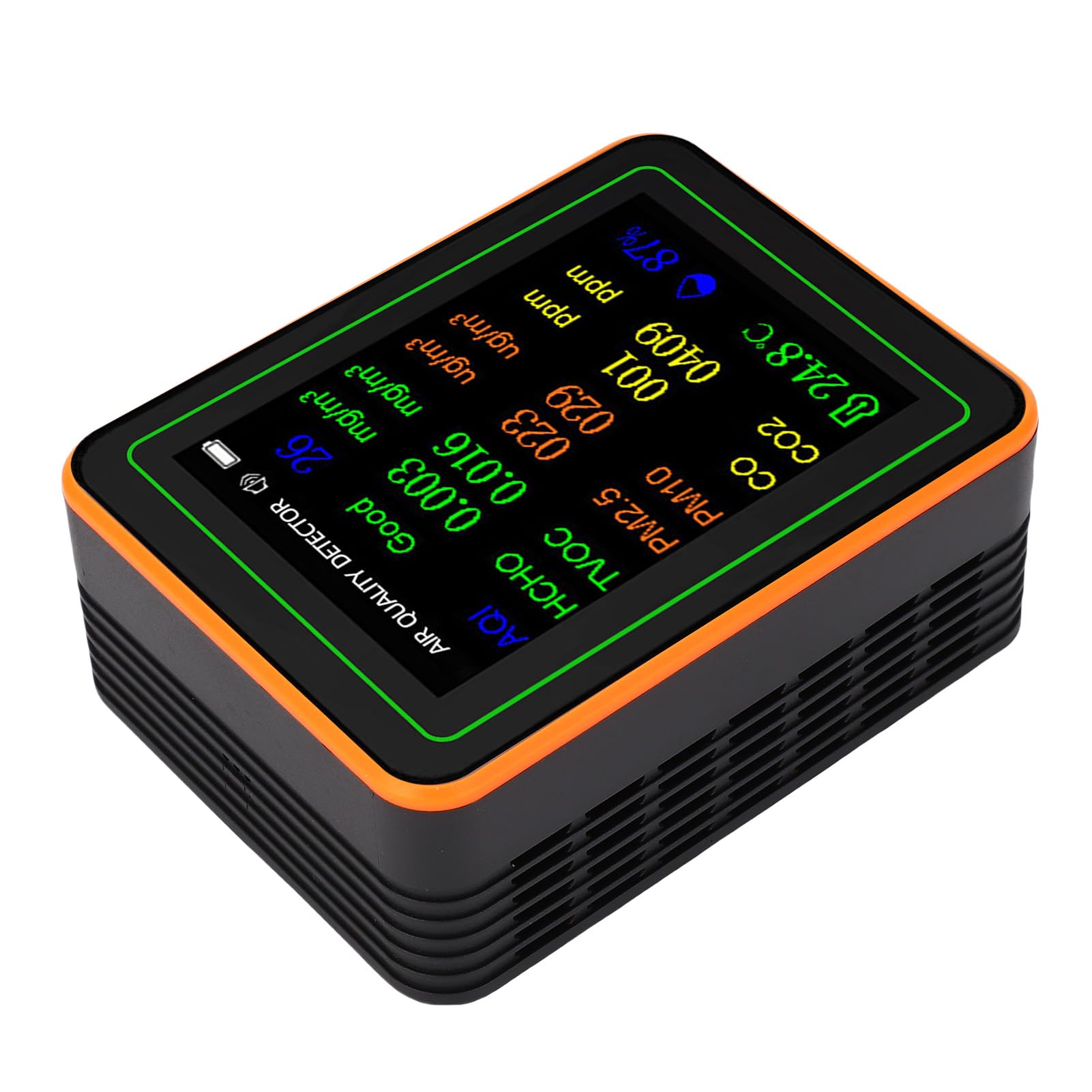 Eujgoov Rilevatore di qualità dell'aria, Materiale ABS, Tester della qualità dell'aria Interna per Casa e Ufficio, Misure PM2,5, PM10, TVOC, HCHO con Display a Colori (#1)