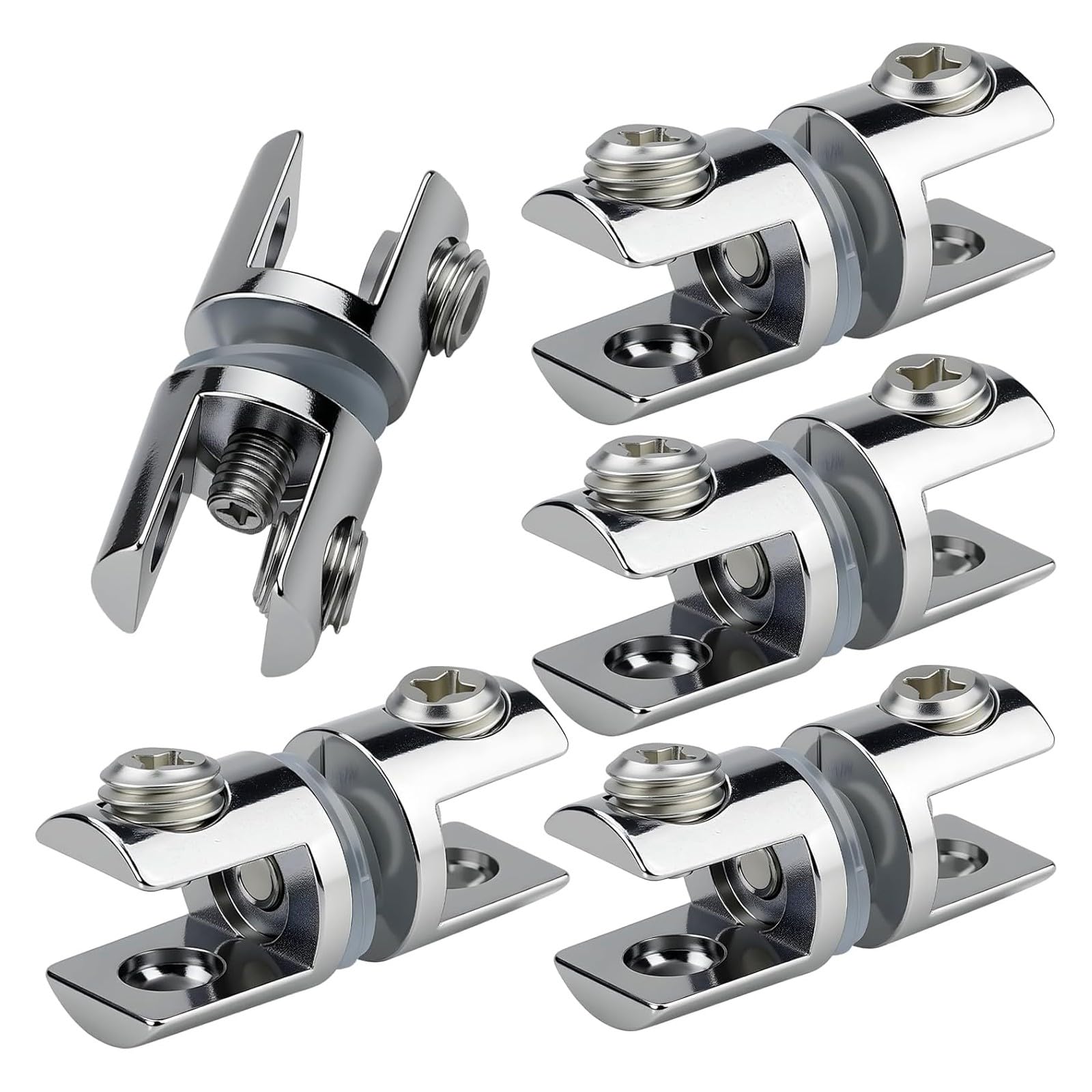 Kaeltsyn Multicolor 5Pcs Strong Glass Clamps Supports 5-10Mm Thick Shelf Brackets Set For Kitchen Shelves & Glasses Wall Mounts Shelf Bracket