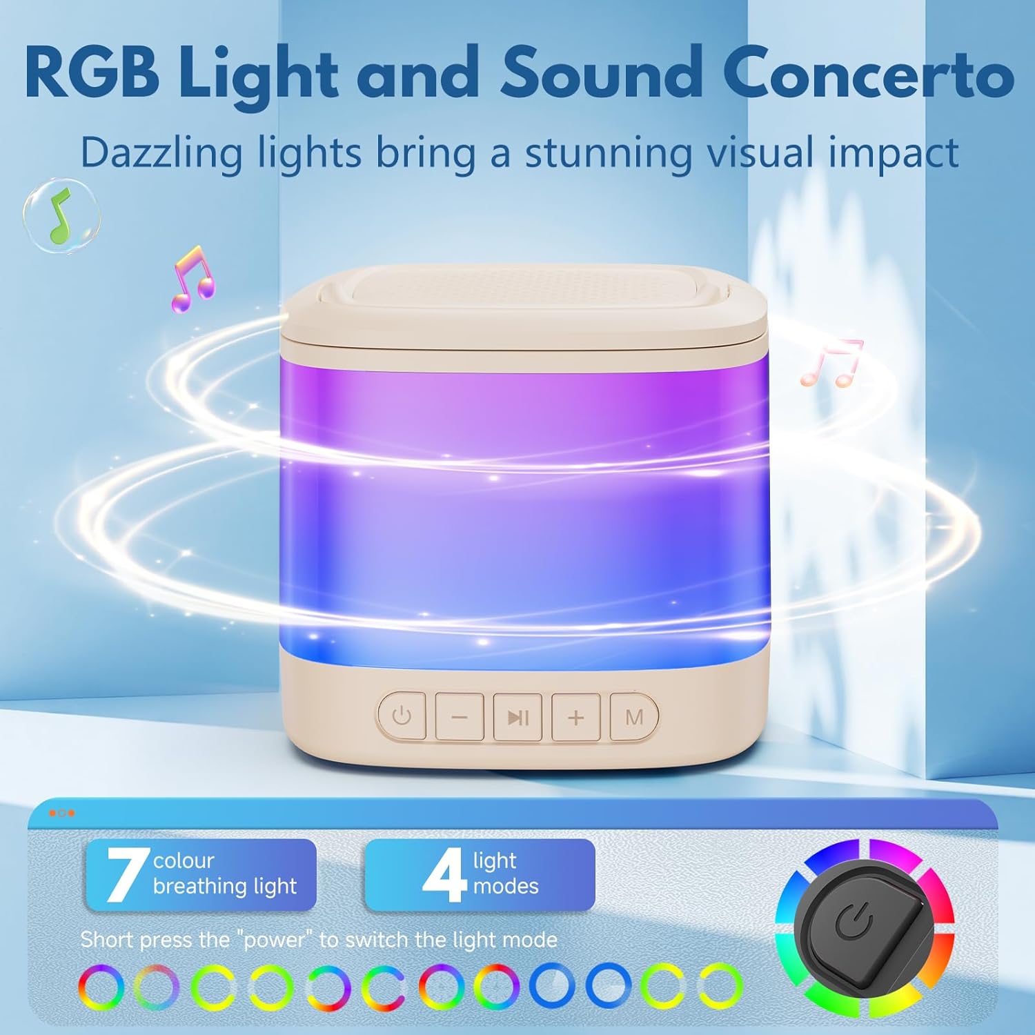 Mini Karaoke Machine for Kids, Portable Bluetooth Karaoke Speaker with 2 Wireless Microphones and Phone Holder, Popular Birthday Gifts for Girls Boys Age 3-14+, Singing Machine for Home Party - Image 6