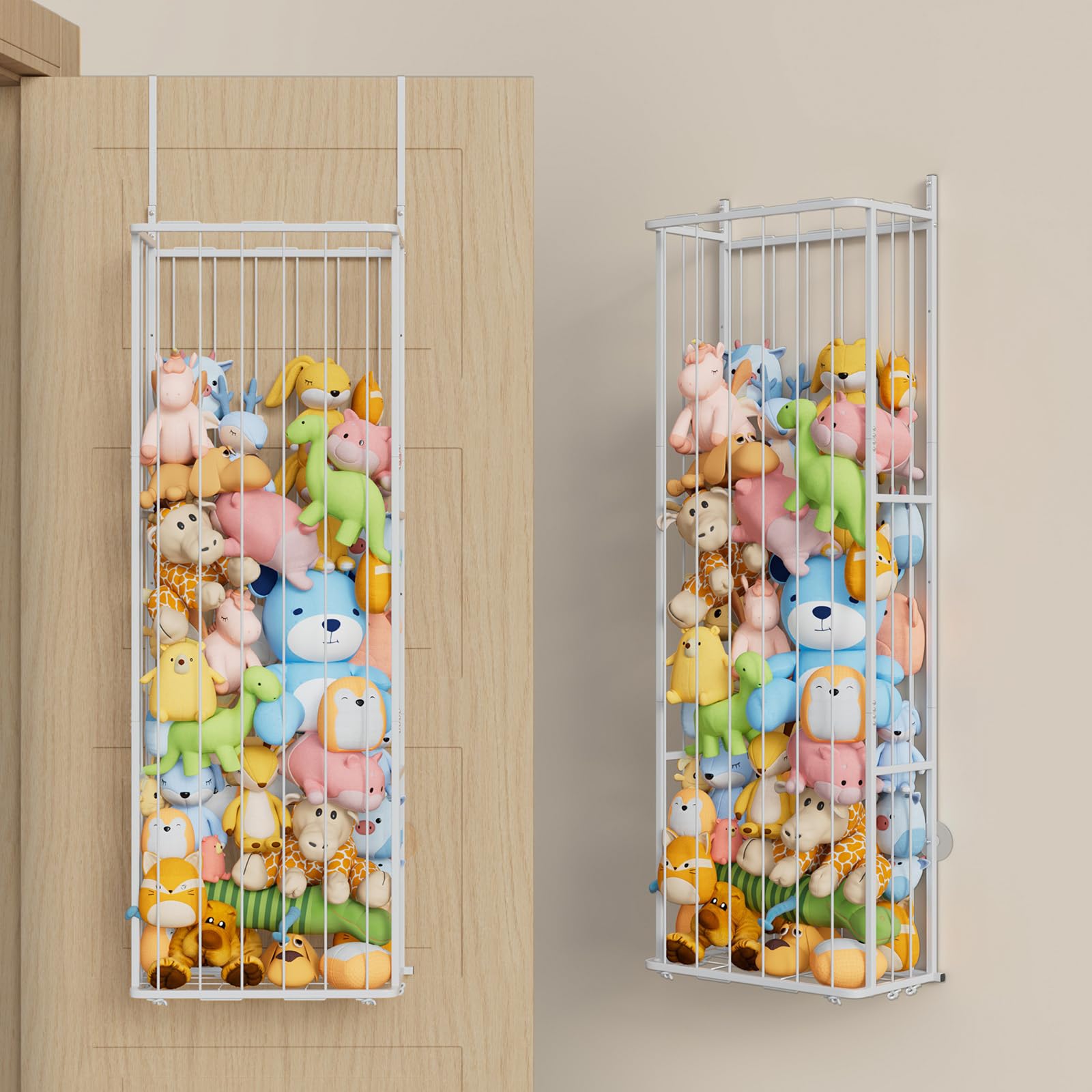 SWTYMIKI Large Stuffed Animal Storage - Over The Door Stuffed Animal Organizer Toy Stuffy Storage for Nursery Play