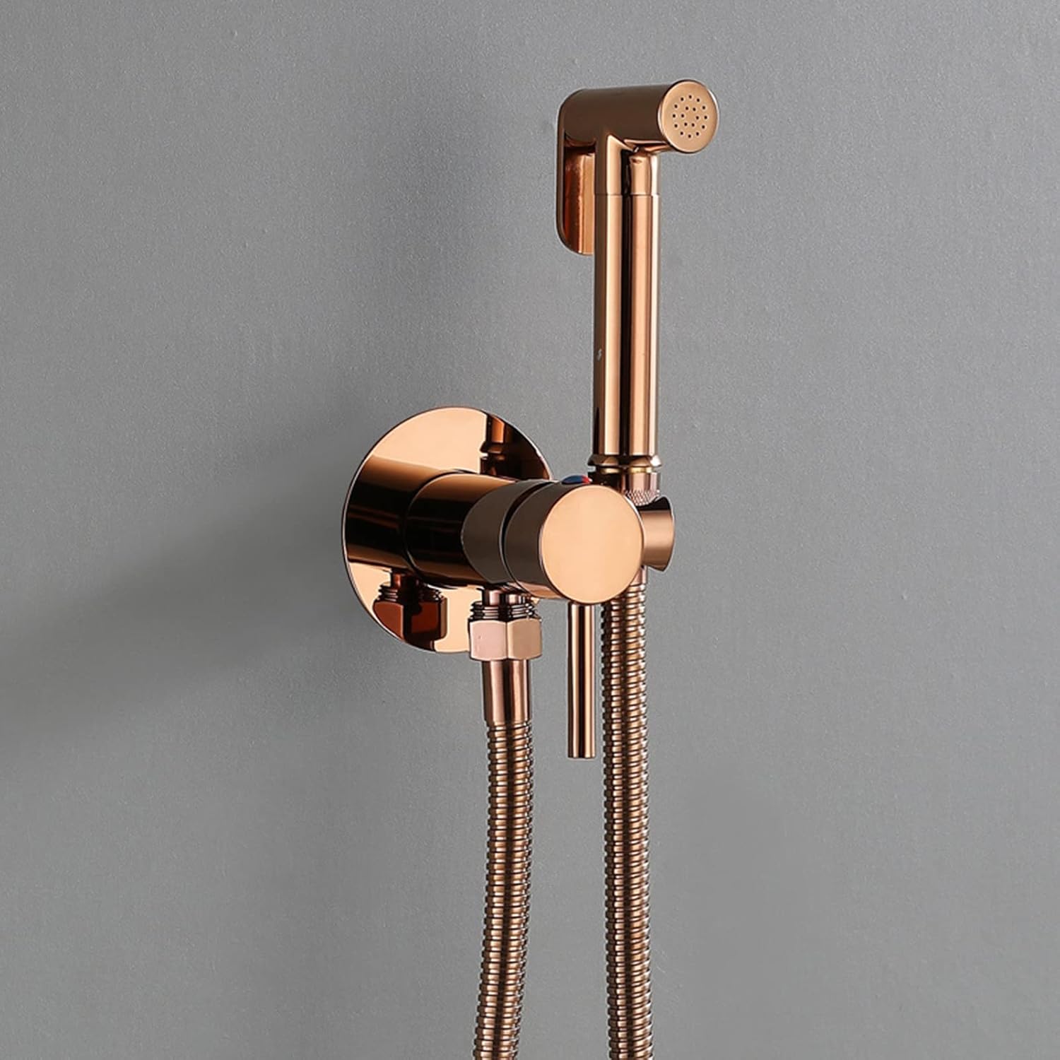 Hand Held Toilet Bidet Sprayer, Wall Mount Portable Cloth Diaper Sprayer Brass Bidet Faucet for Pets Shower,Rose Gold(Rose Gold)