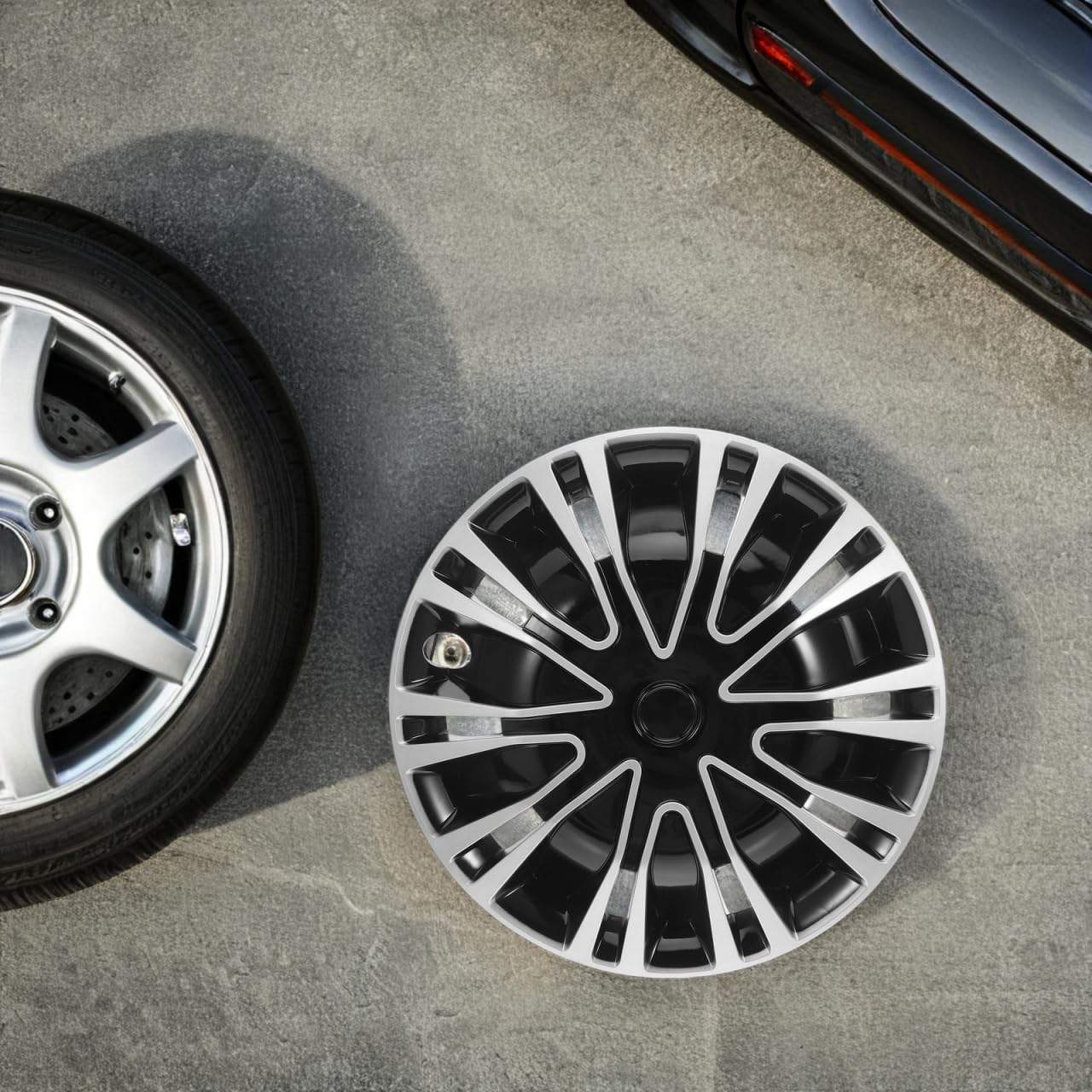 Mobestech Tapacubos Decorativos para Cubo De Rueda De Coche Cubiertas De Cubo De Rueda para Coche Ajuste Universal De 16 Pulgadas Fácil Instalación Protegen El De Residuos