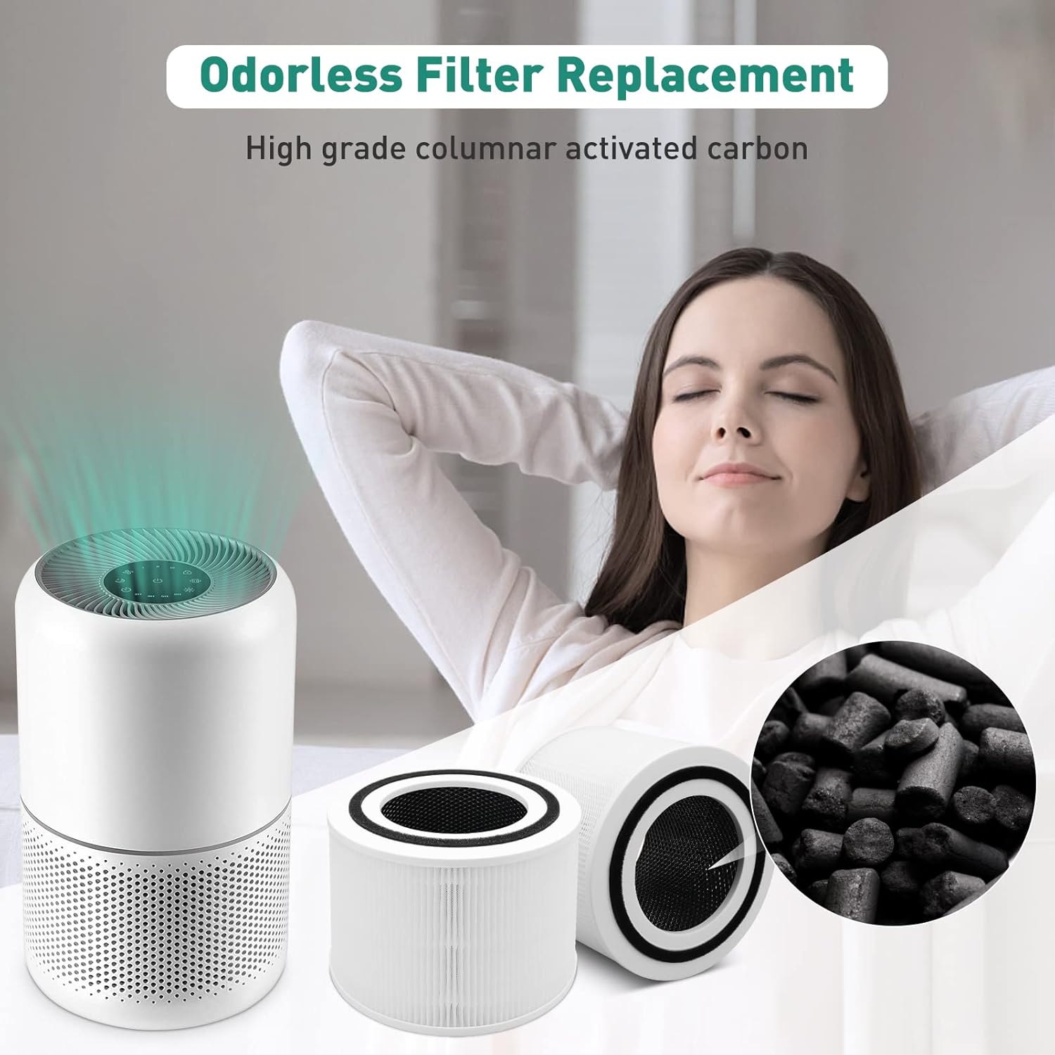 Core 300 Air Purifier Replacement Filter Compatible with LEVOIT Core 300 Air Purifier 3-in-1 H13 True HEPA Air Replacement Filter Compatible with LEVOIT Core 300,300S,P350 (2 Pack)