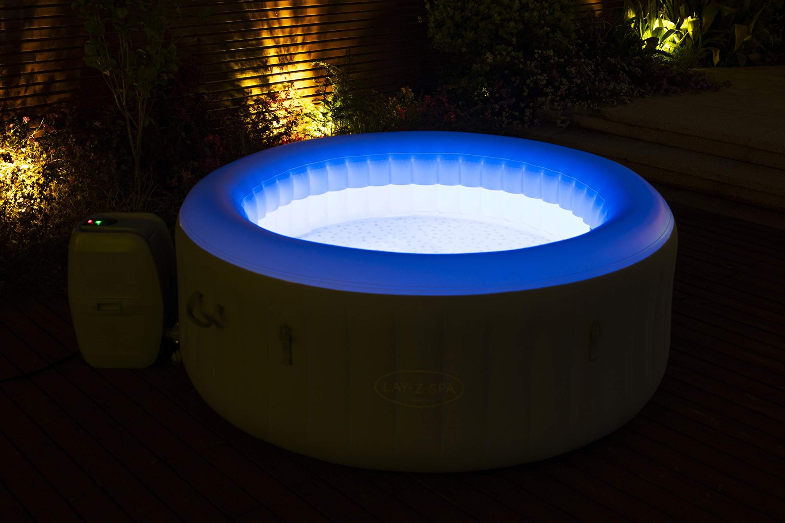 BESTWAY - SPA Hinchable Lay-Z-SPA Tahiti para 2-4 Personas Redondo 180x66 cm con Luces LED