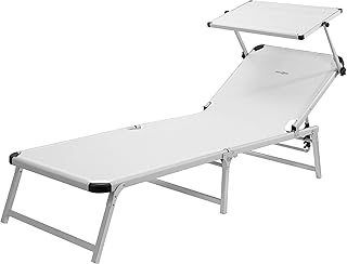 Brunner Strandliege Marbella weiß Tumbona de Playa, Color Blanco, Poliéster