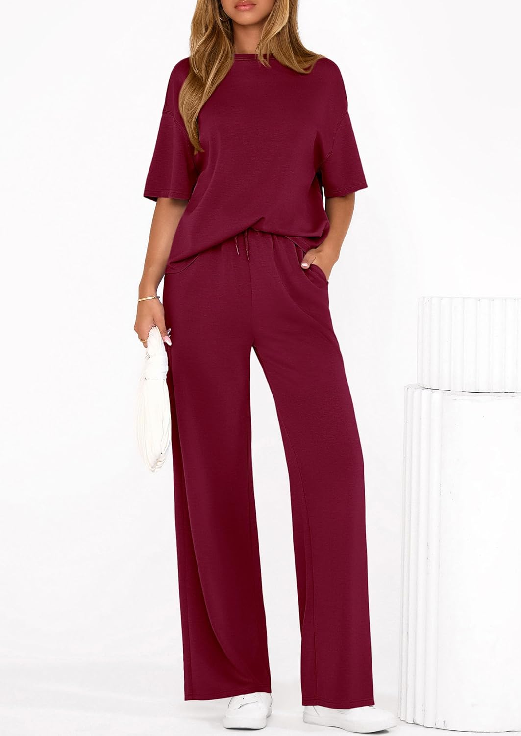 PRETTYGARDEN 2 Piece Lounge Sets for Women Summer 2026 Short Sleeve Matching Airport Travel Outfits Casual Spring Clothes - Image 8