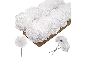 100-Count of Lifelike Silk-Touch Artificial White Carnations