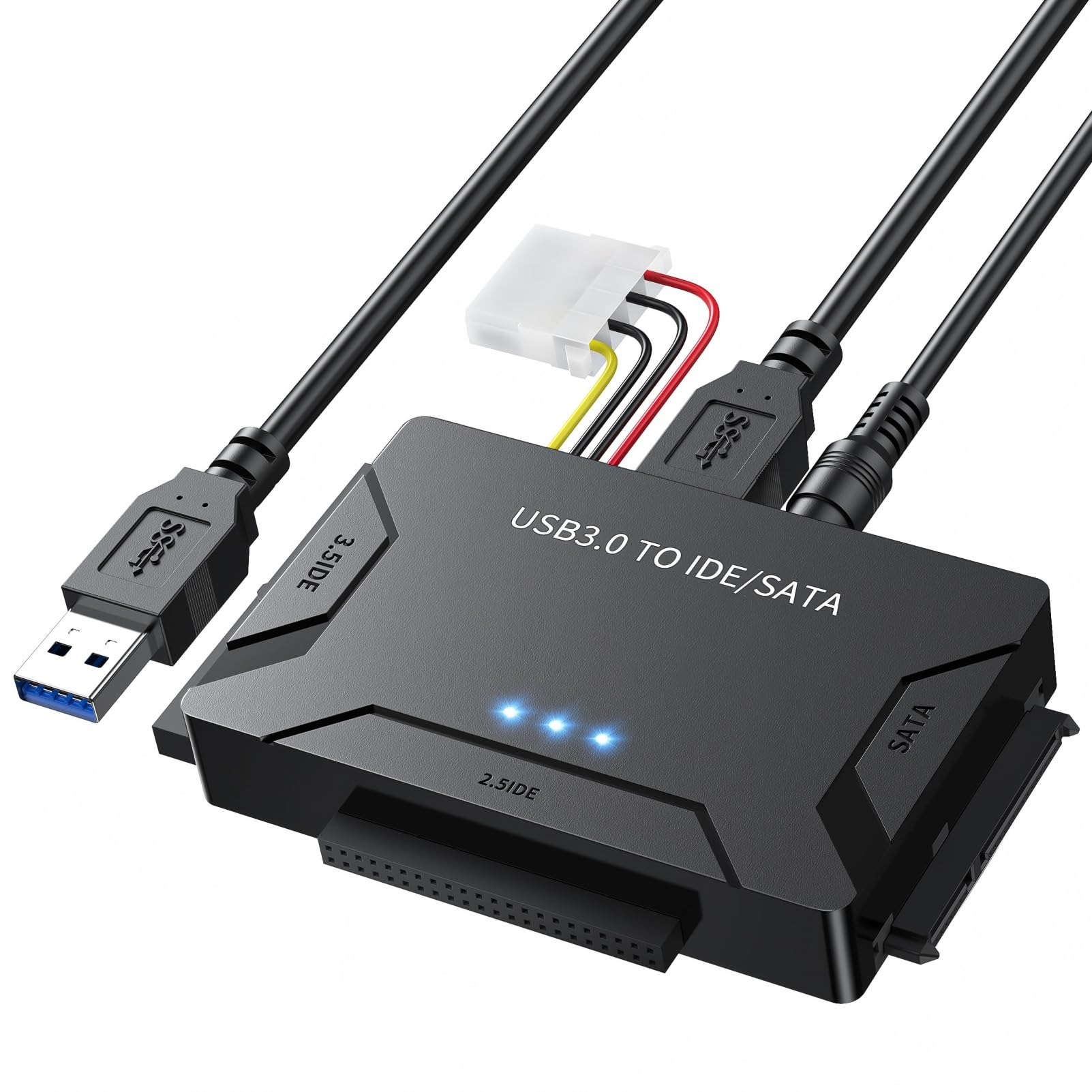 Photo 1 of POSUGEAR USB 3.0 to IDE and SATA Adapter, Hard Drive Adapter Cable Universal for 2.5/3.5 inch HDD/SSD Hard Drive Disk, Hard Drive Reader with 12V/2A Power Adapter