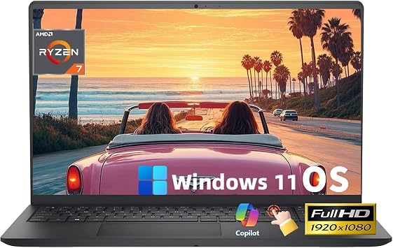 cefesfy Customized Laptop, Created Using Dell Inspiron 15 3535 Touchscreen Laptop Computer - 15.6" FHD AMD Ryzen 7 7730U 8-Core Processor, 16/20/32GB RAM, 512GB/1TB SSD, for Business & Students