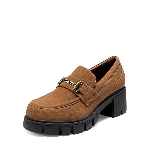 DREAM PAIRS Loafers for Women Platform Chunky Loafers Slip On Casual Shoes