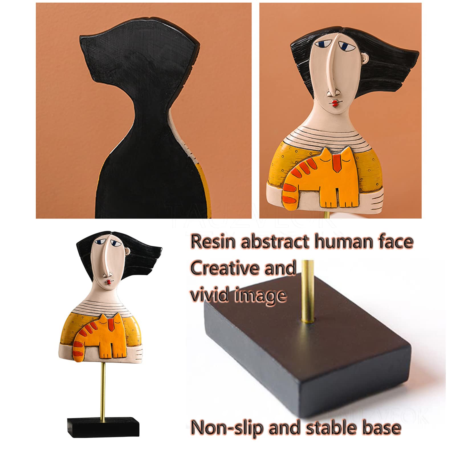 Skulpturen Deko Modern, Abstrakte Kunst Gesicht Deko Figuren, Tischdeko Wohnzimmer, Dekoration Wohnung, Dekofiguren Harz Statue, Geschenk,Portrait Set b