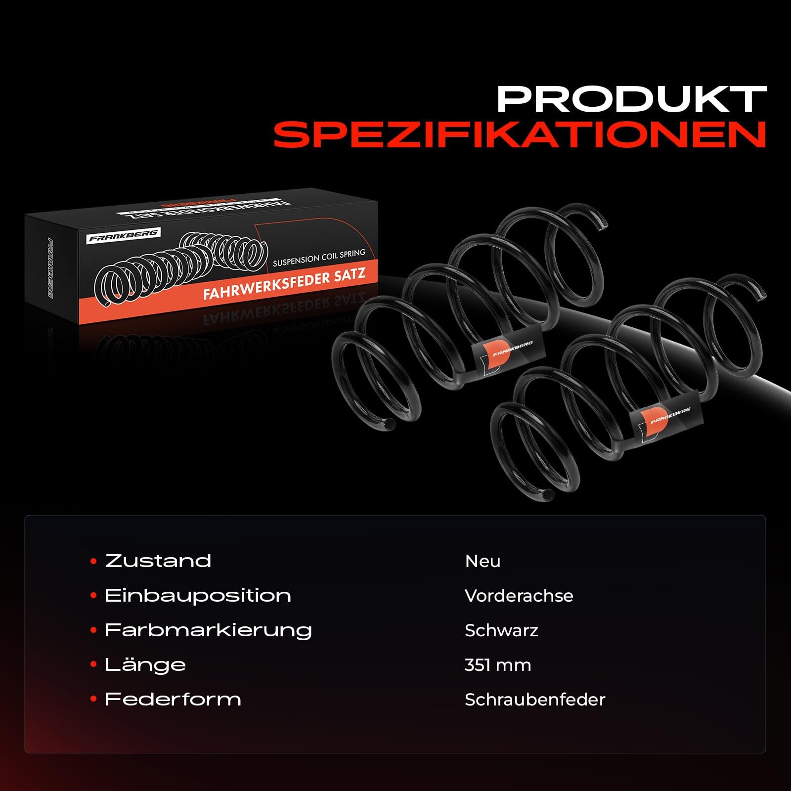 Frankberg Sprężyny; sprężyny podwozia; łożysko sprężynowe; amortyzator; sprężyna; sprężyna; odbojnik; sprężyna spiralna; zestaw sprężyn; sprężyny sprężynowe; sprężyna śrubowa Replace# 1608329080