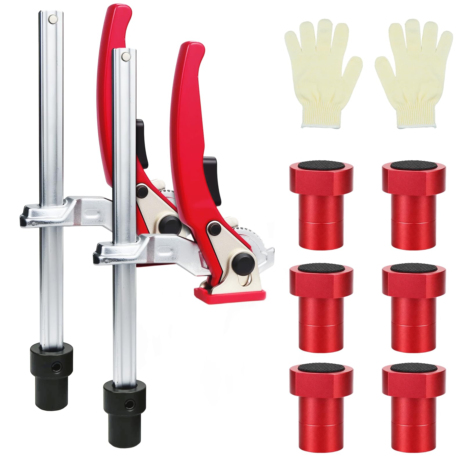 Set di ganci per panca da 20 mm, 2 morsetti a leva a sgancio rapido, 6 supporti antiscivolo, morsetti da tavolo in acciaio al cromo vanadio per tavolo MFT e banco da lavoro, lavori in legno precisi e