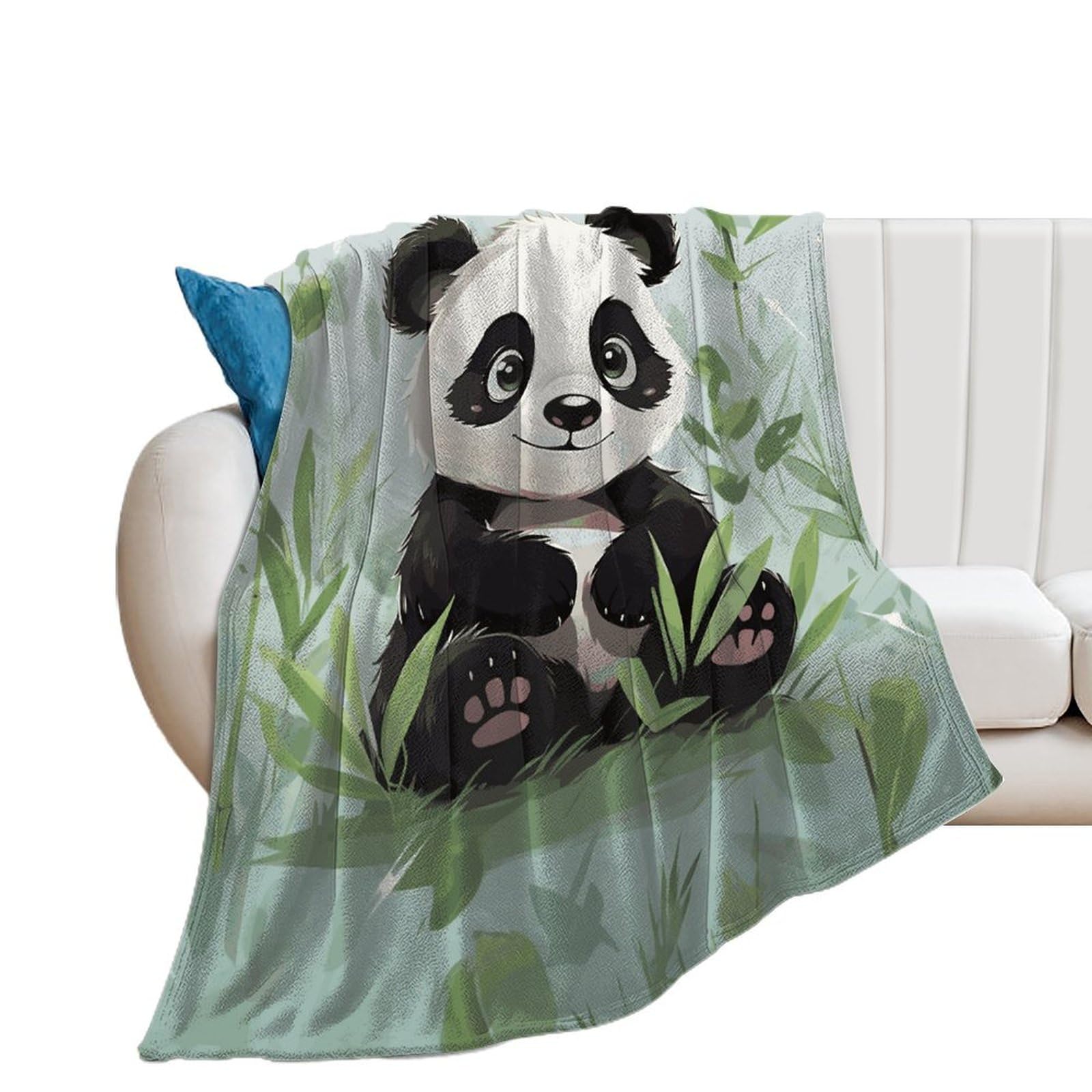 Couverture en flanelle panda légère contre le froid sur le canapé ou au lit