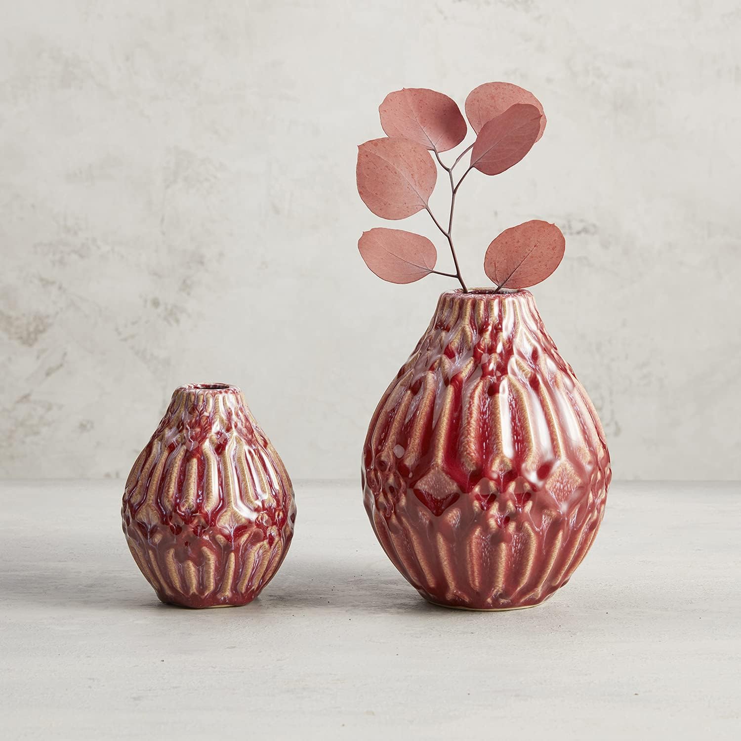 47th & Main Ceramic Decorative Vase, 6.25" Tall, Amber