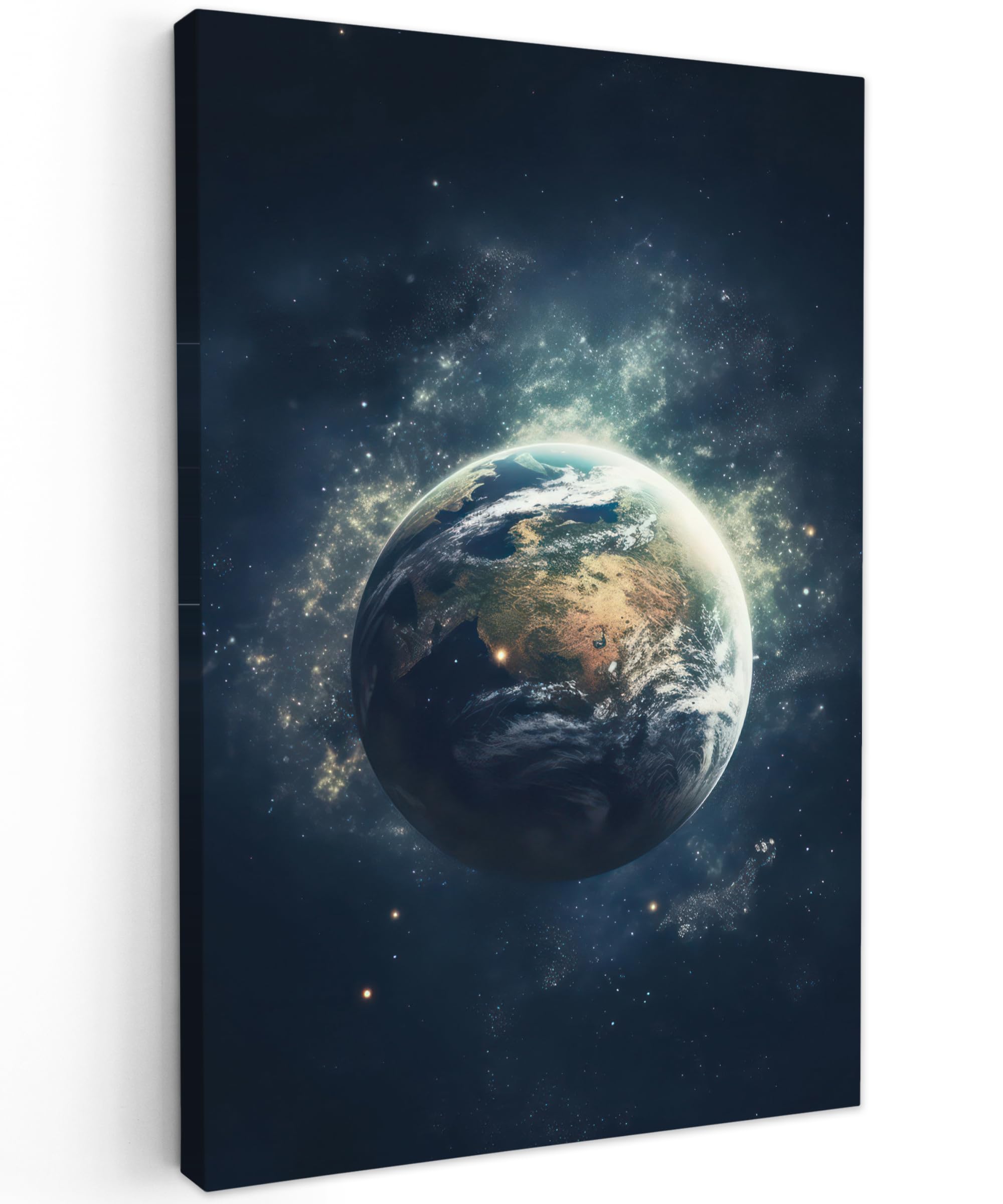 MuchoWow© Canvas Wall Art 24"x35" / 60x90 cm Decor Paintings Prints framed on Canvas Decorations Wallart Space - Earth - Stars - Universe
