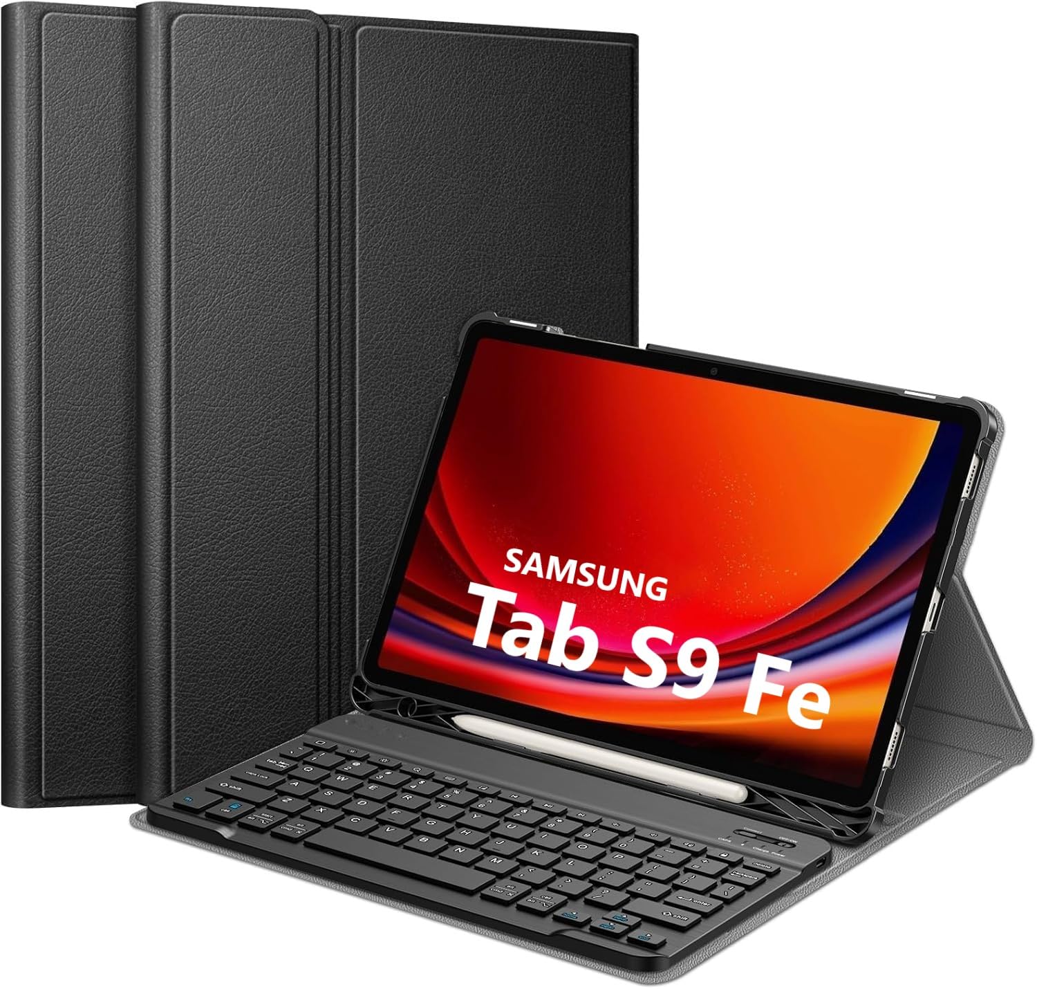 Keyboard Case for Samsung Galaxy Tab S9 Fe 10.9 Inch 2023 SM-X510 /SM-X516B with S Pen Holder,Protective Case with Magnetically Detachable Bluetooth Keyboard Case For Samsung Galaxy Tab S9 Fe Black