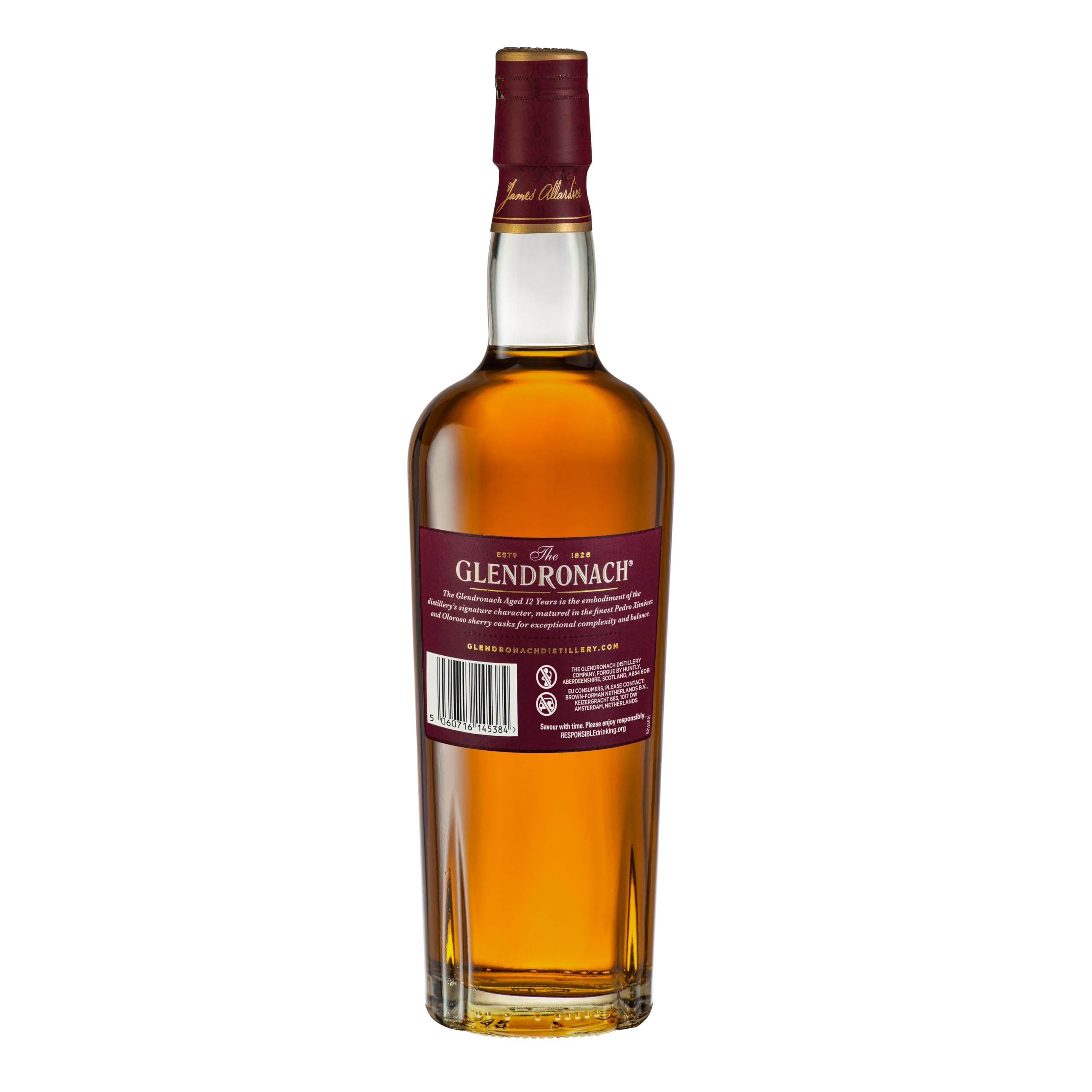The Glendronach 12 Jahre - Premium Highland Single Malt Scotch Whisky - in edler Geschenkverpackung - Vollmundig, cremig und würzig mit Sherrynoten - 0.7L / 43% Vol.