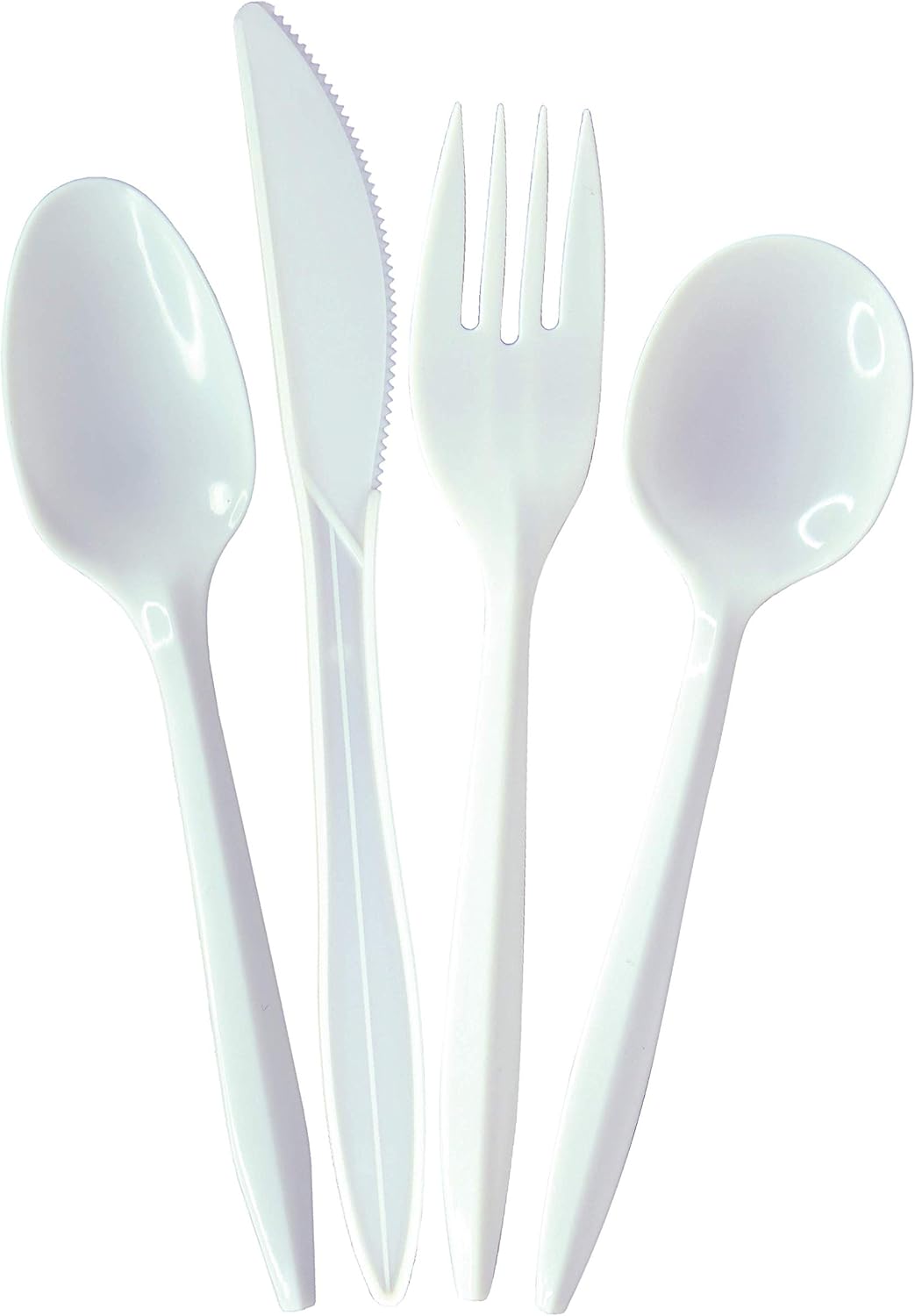 HOGOWARE | 500 Count Disposable Utensils Bulk Set Cutlery | White Spoons : Health & Household