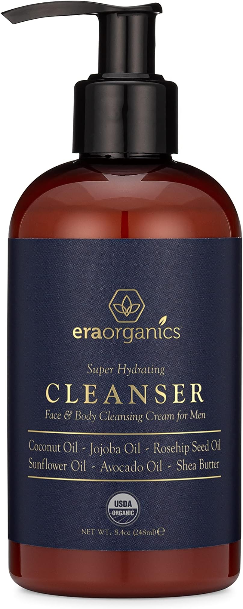 USDA Organic Men's Face Wash - Nourishing, Hydrating Facial, Body Cleanser for Smoother Skin