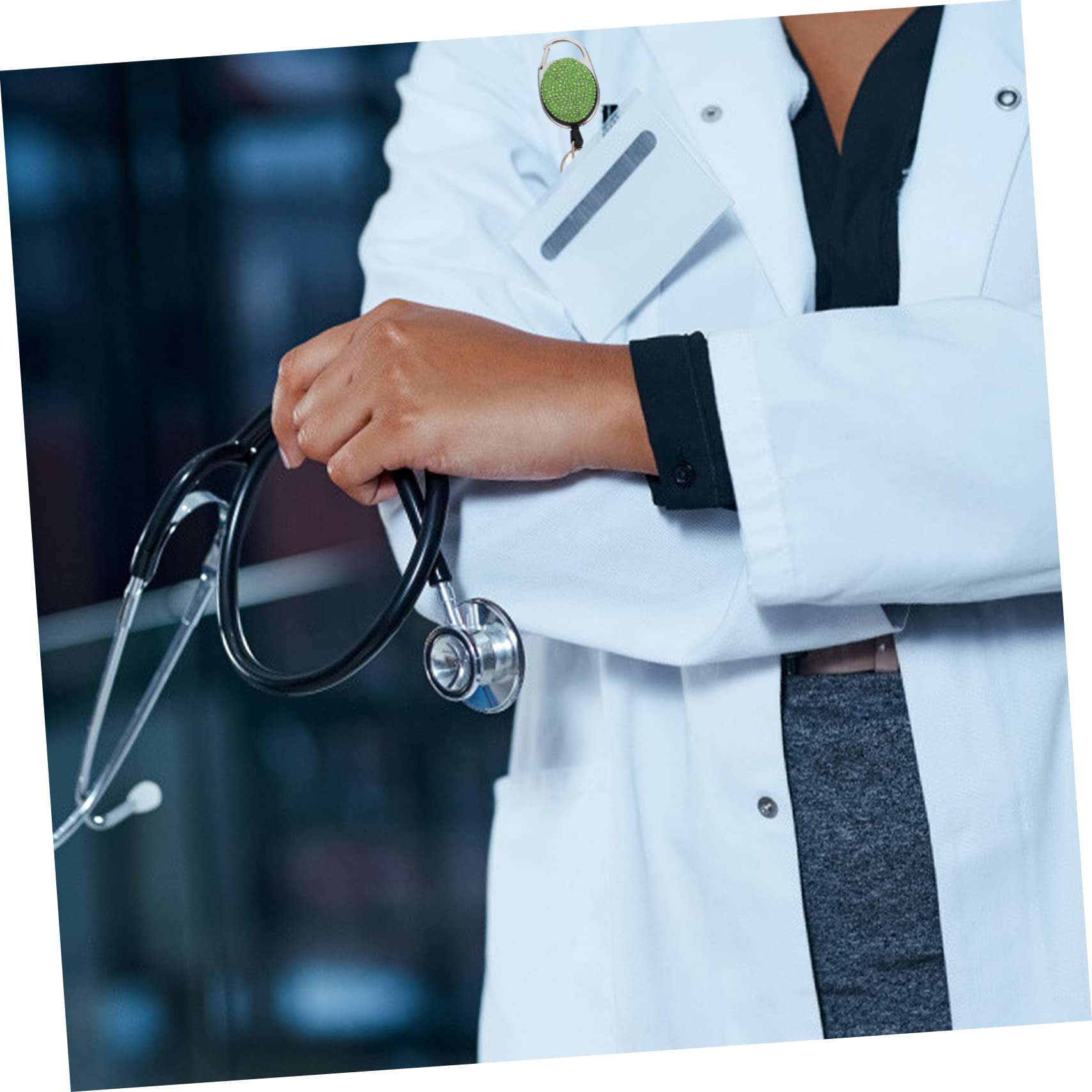 TEHAUX 6pezzi Supporto Retrattile Per Tessere Id Lega Di Zinco Di Portabadge e Accessori Eleganti Per Medici Studenti e Personale Ufficio